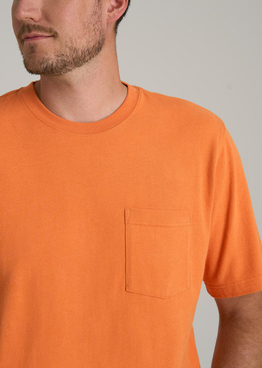 LJ&S Workwear Pocket T-Shirt for Tall Men in Marmalade