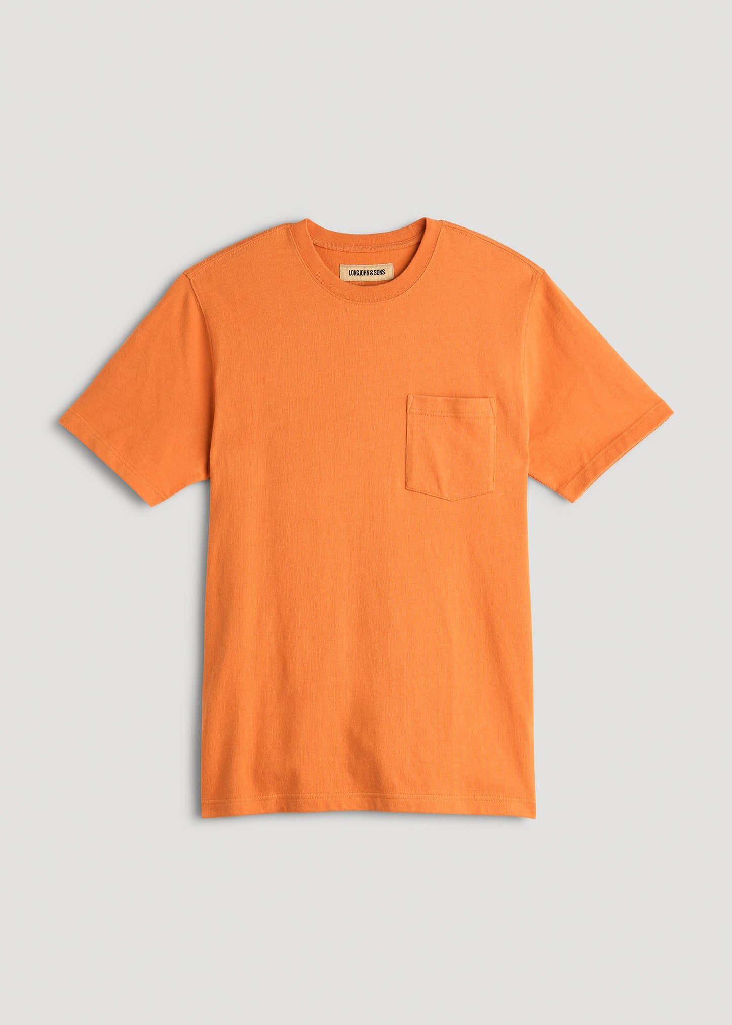 LJ&S Workwear Pocket T-Shirt for Tall Men in Marmalade