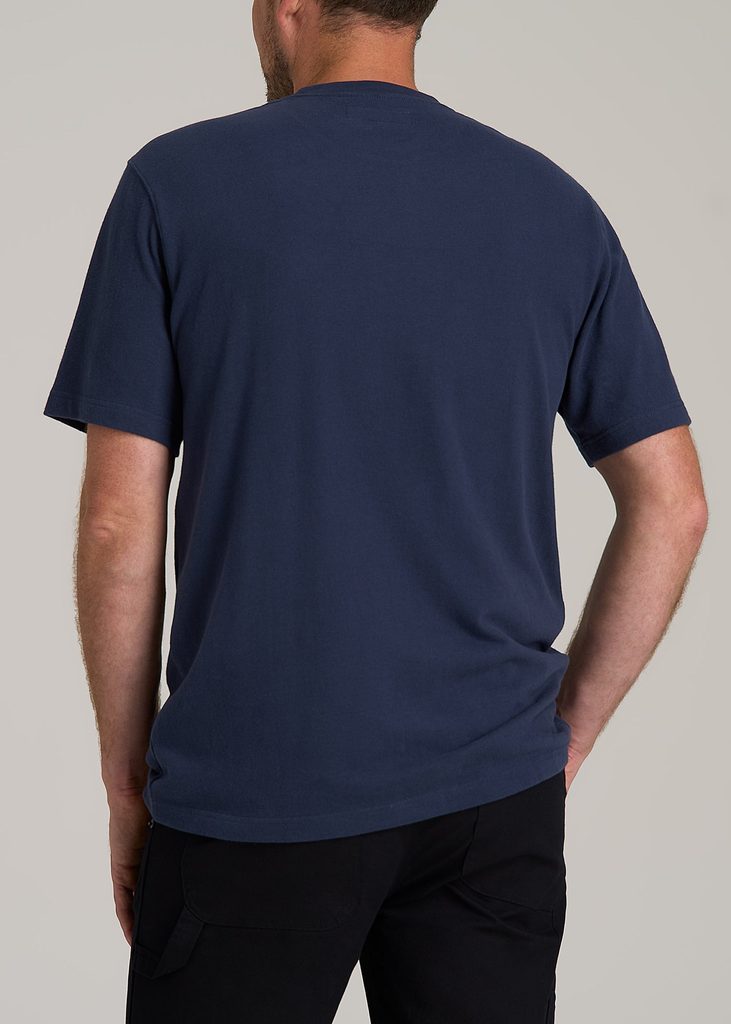 LJ&S Workwear Pocket T-Shirt for Tall Men in Midnight Navy