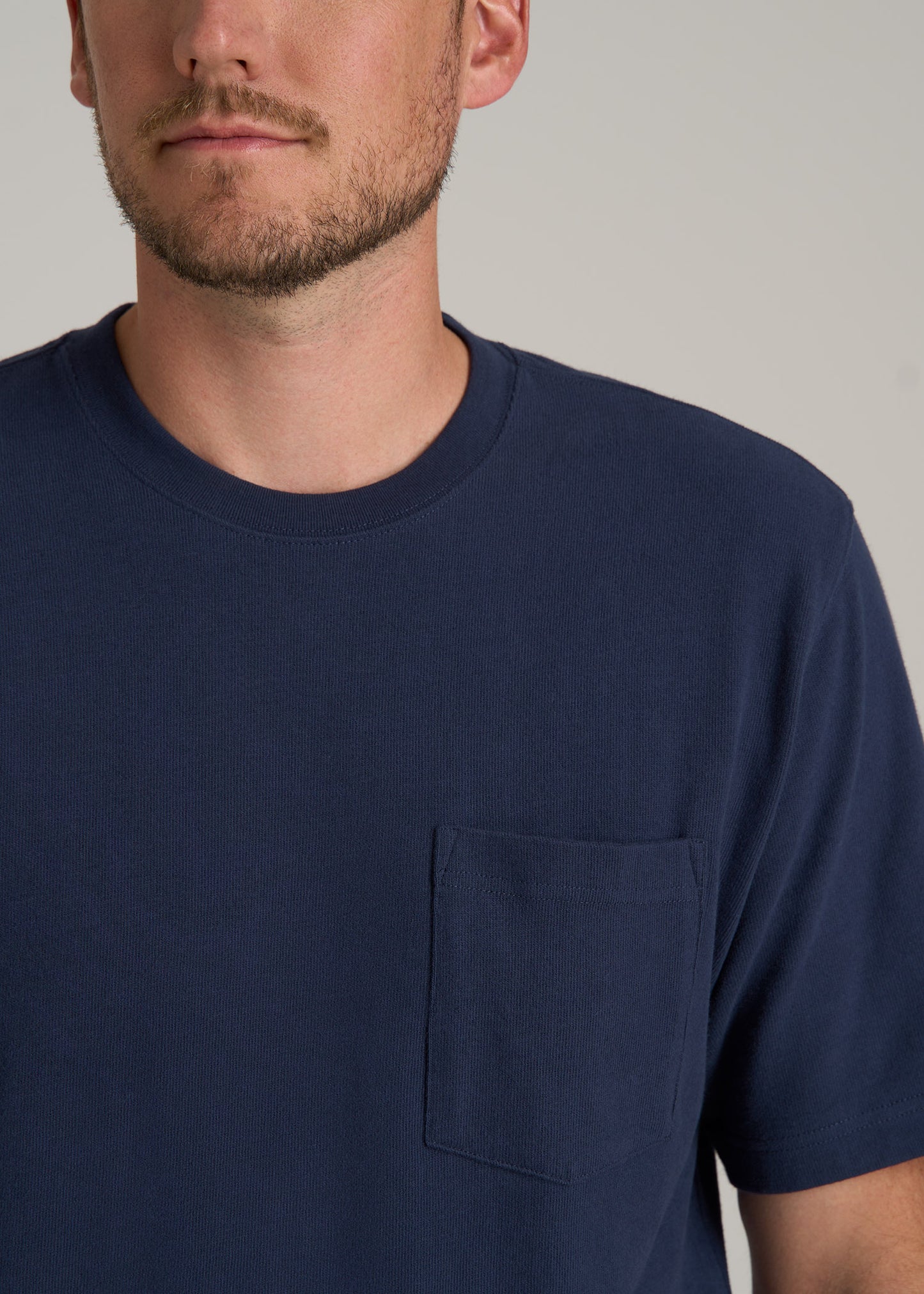 LJ&S Workwear Pocket T-Shirt for Tall Men in Midnight Navy