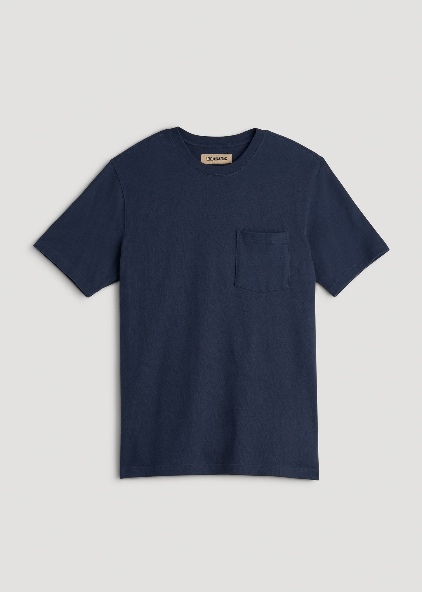 LJ&S Workwear Pocket T-Shirt for Tall Men in Midnight Navy