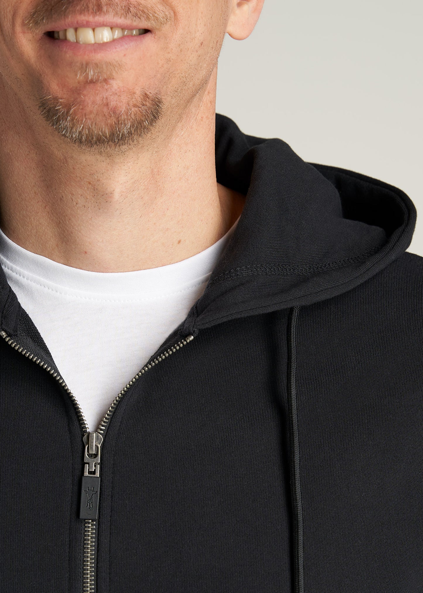     American-Tall-Men-8020-FrenchTerry-FullZip-Hoodie-Black-detail