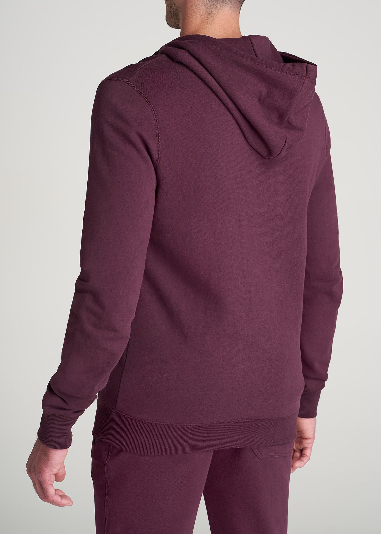 American-Tall-Men-8020-FrenchTerry-FullZip-Hoodie-Maroon-back