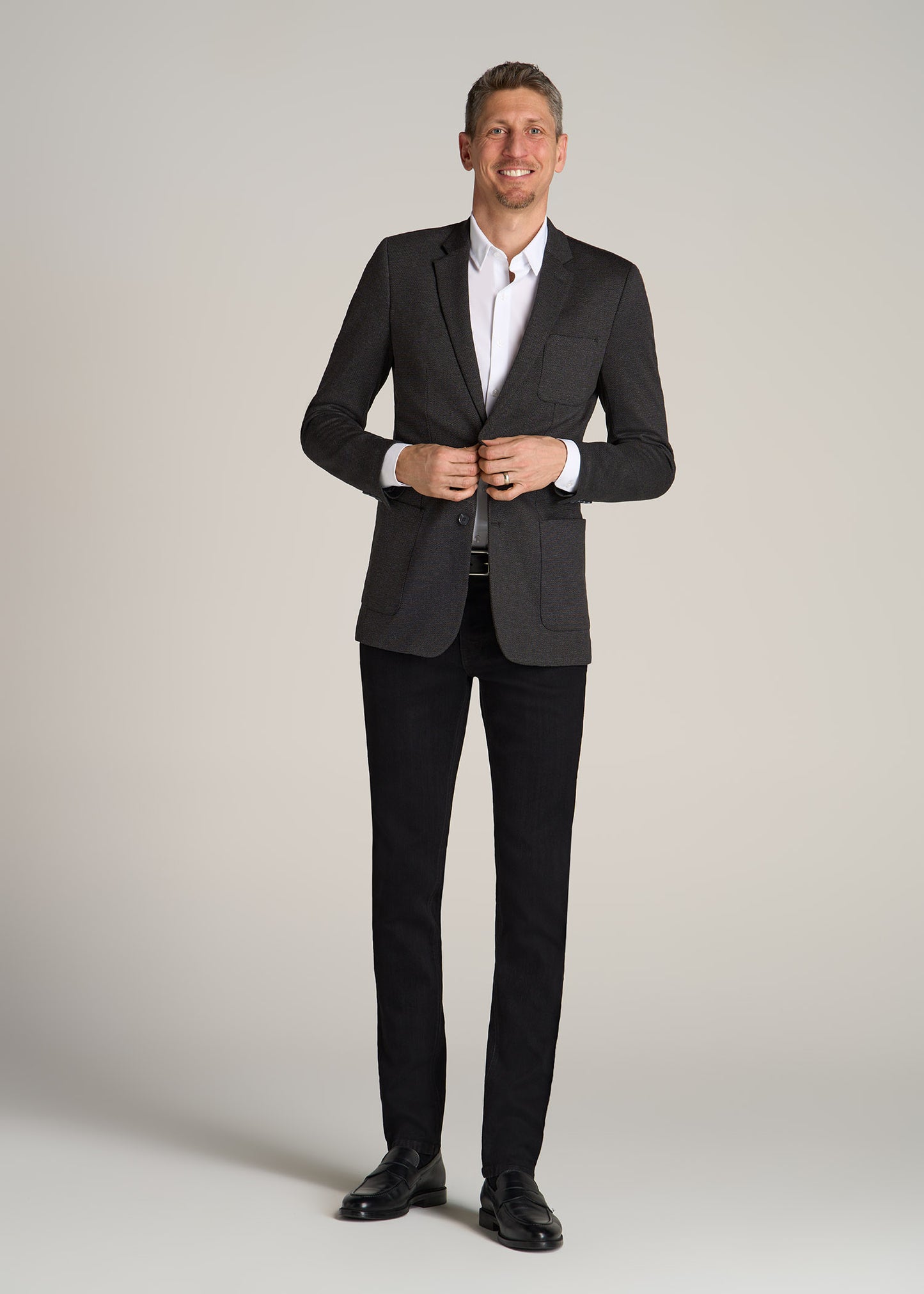 American-Tall-Men-Blazer-Black-Silver-Mix-full