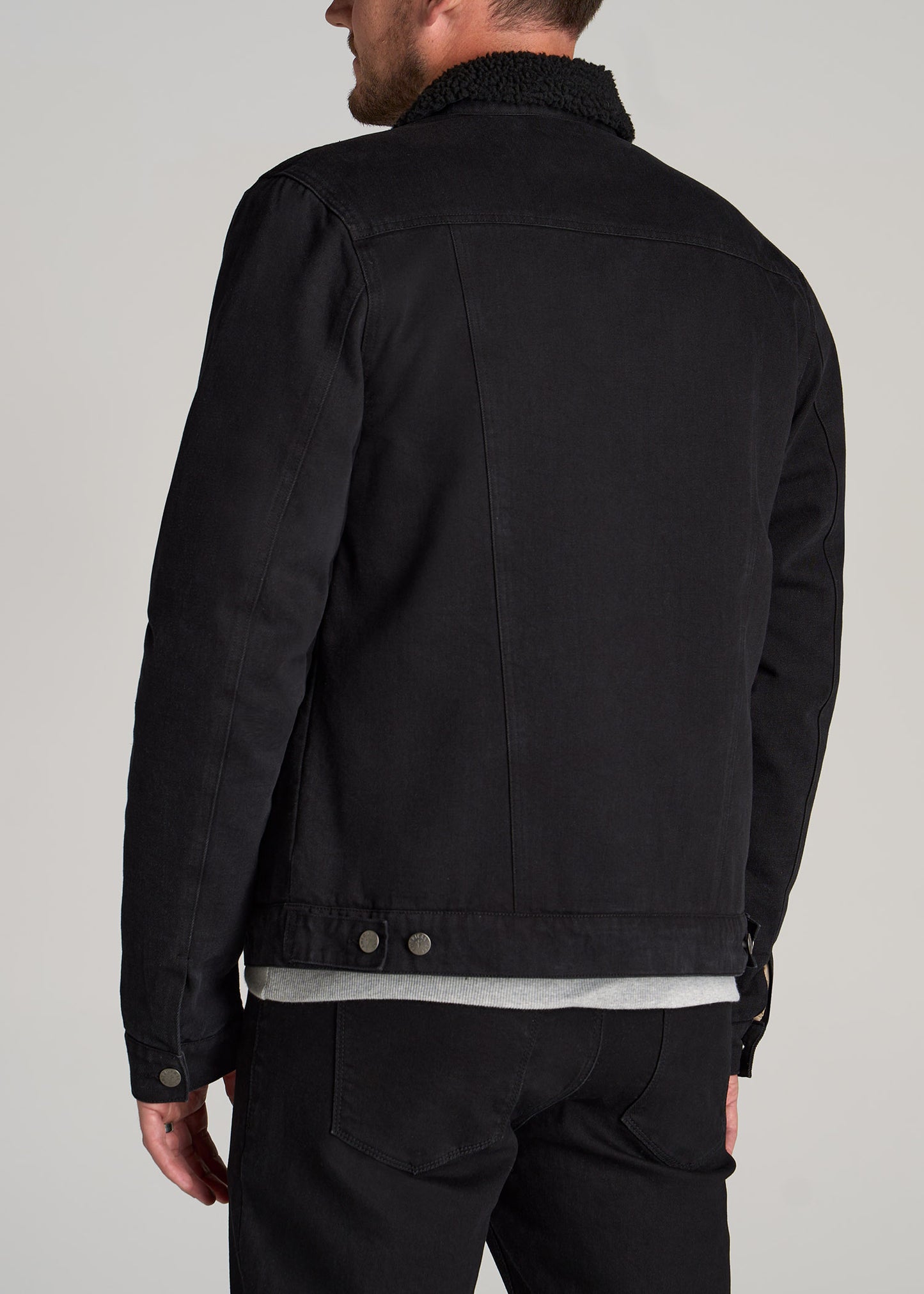       American-Tall-Men-Denim-Sherpa-Jacket-Onyx-Black-back