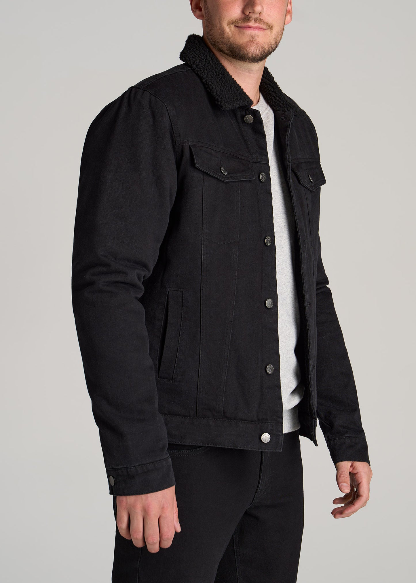         American-Tall-Men-Denim-Sherpa-Jacket-Onyx-Black-side