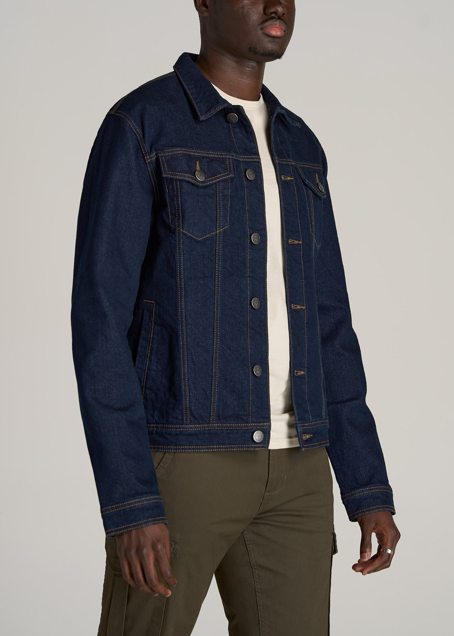     American-Tall-Men-Denim-Trucker-Jacket-Raw-Indigo-side