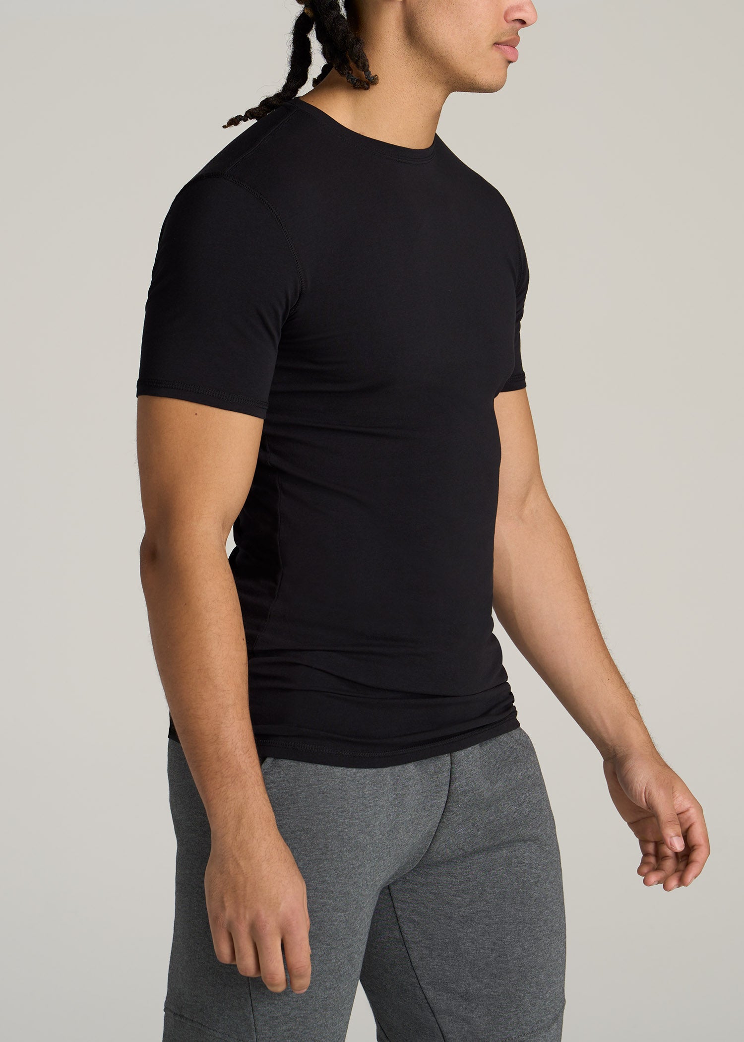         American-Tall-Men-Essential-SLIM-FIT-Crew-Neck-Tees-Black-side