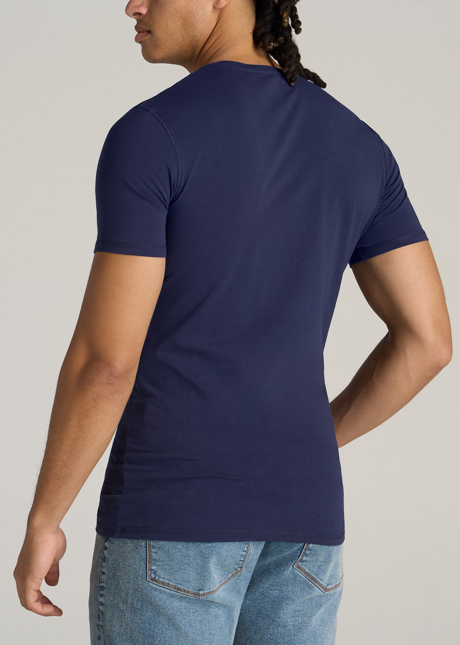    American-Tall-Men-Essential-SLIM-FIT-Crew-Neck-Tees-Navy-back