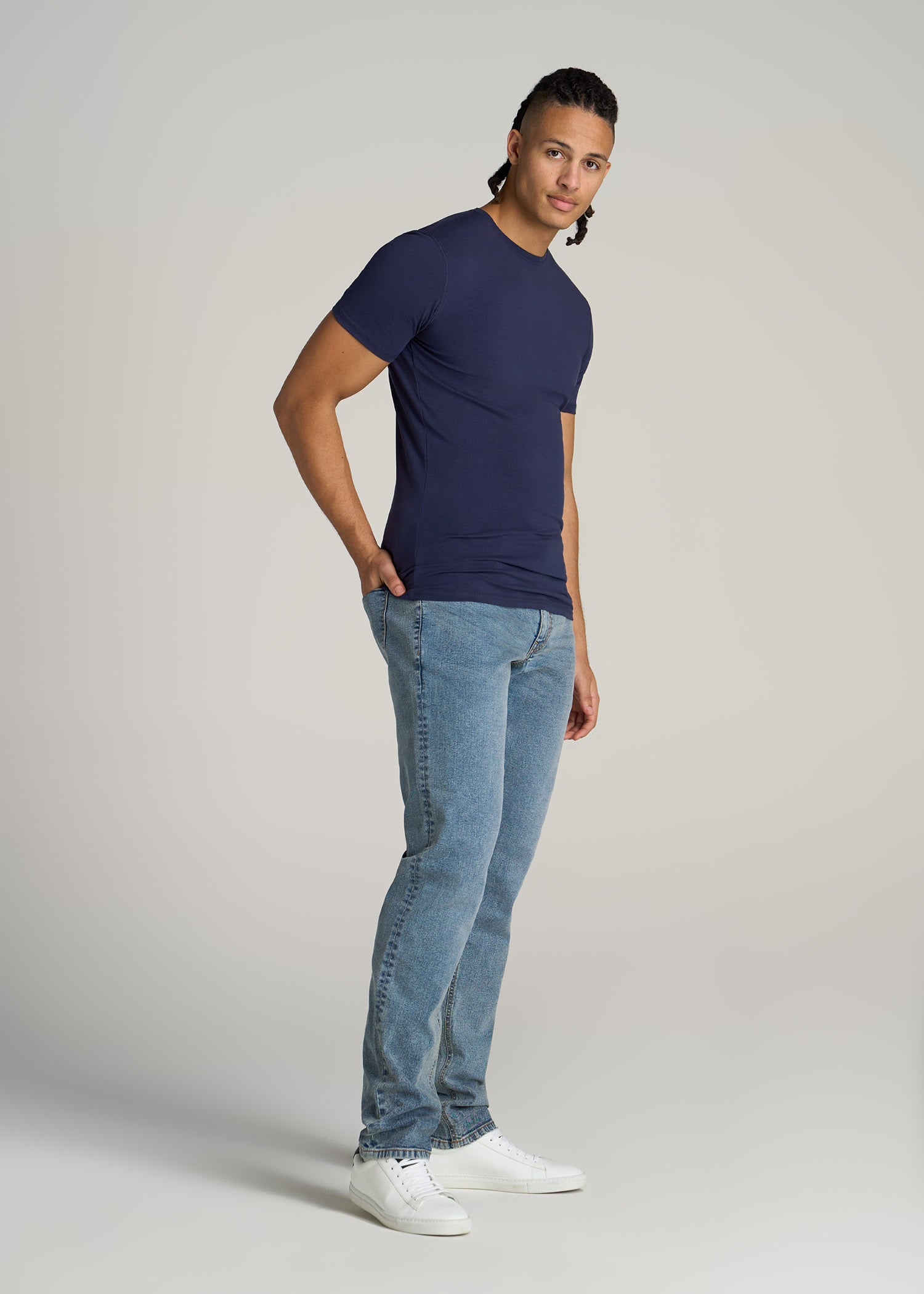    American-Tall-Men-Essential-SLIM-FIT-Crew-Neck-Tees-Navy-full