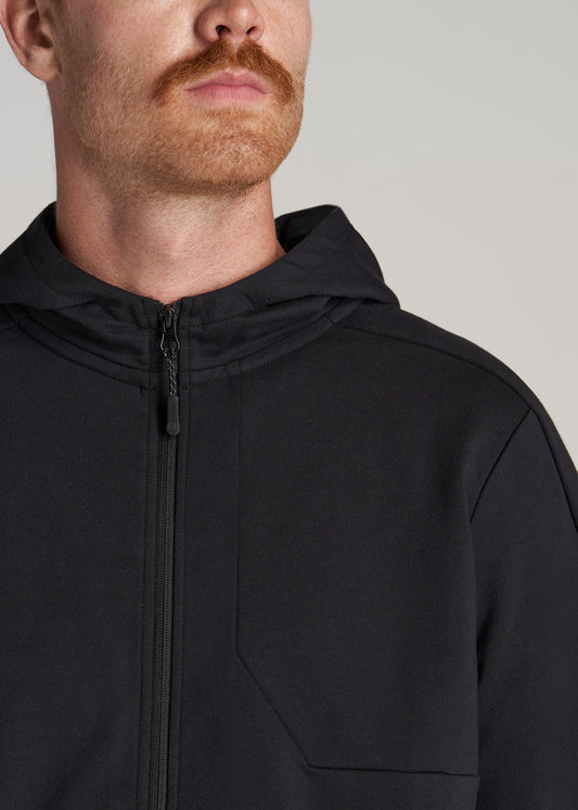    American-Tall-Men-Full-Zip-Tech-Hoodie-Black-detail