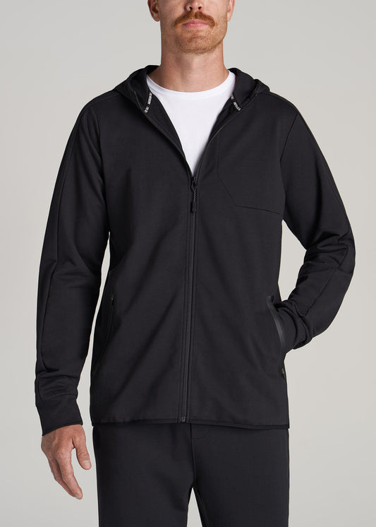    American-Tall-Men-Full-Zip-Tech-Hoodie-Black-front