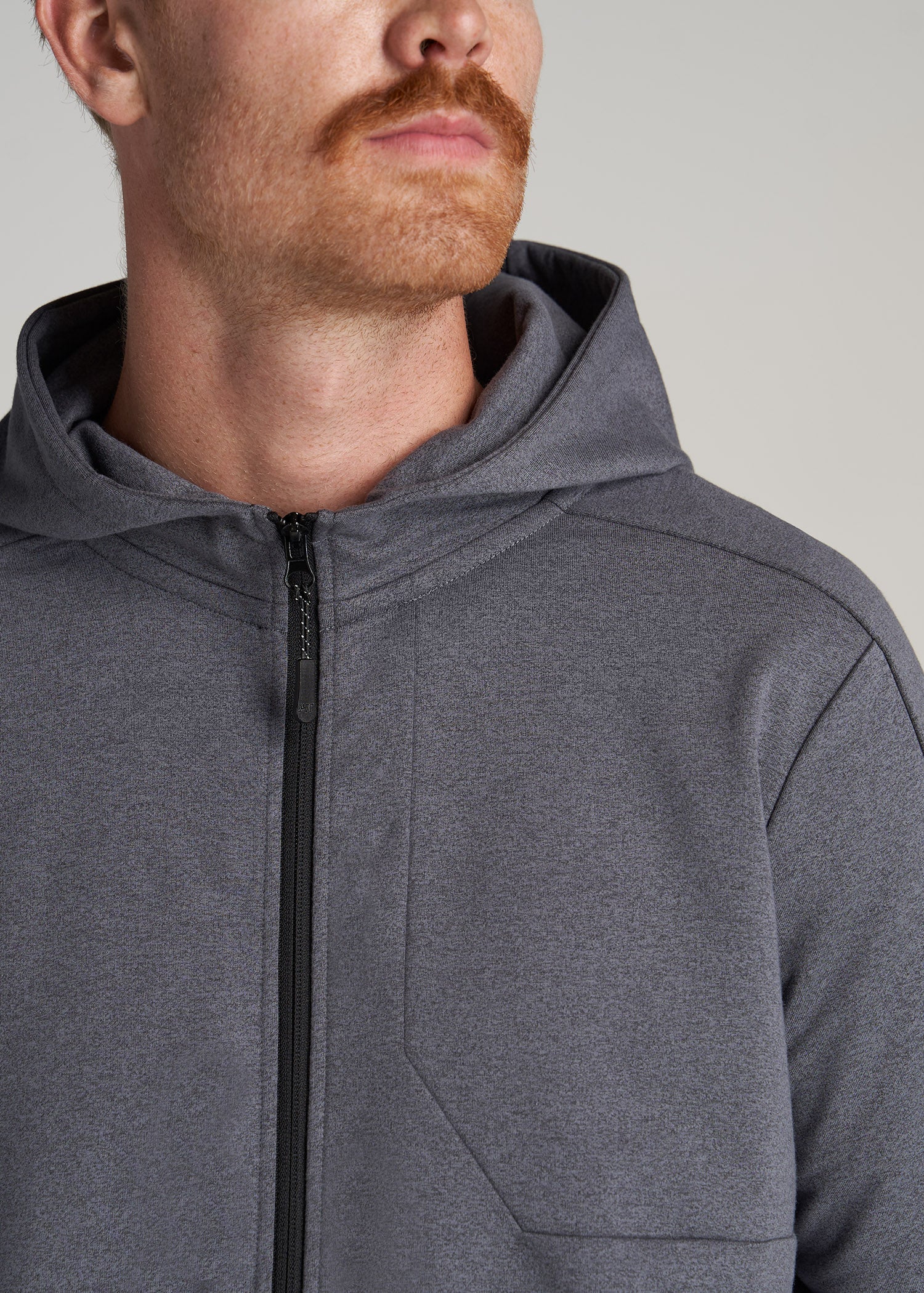    American-Tall-Men-Full-Zip-Tech-Hoodie-Tech-Charcoal-Mix-detail