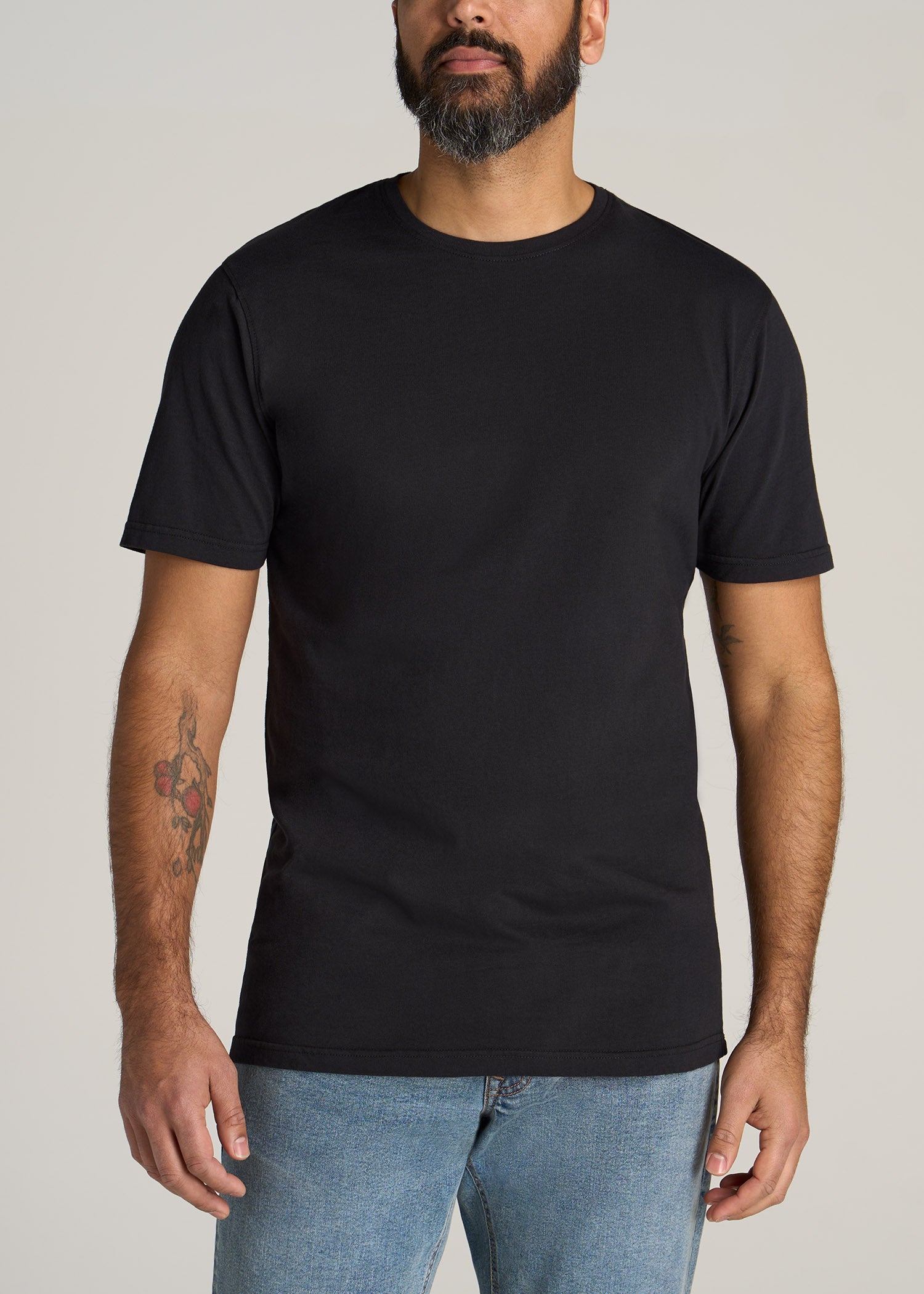 American-Tall-Men-LJ-REGULAR-FIT-Crew-Neck-Tee-Black-front