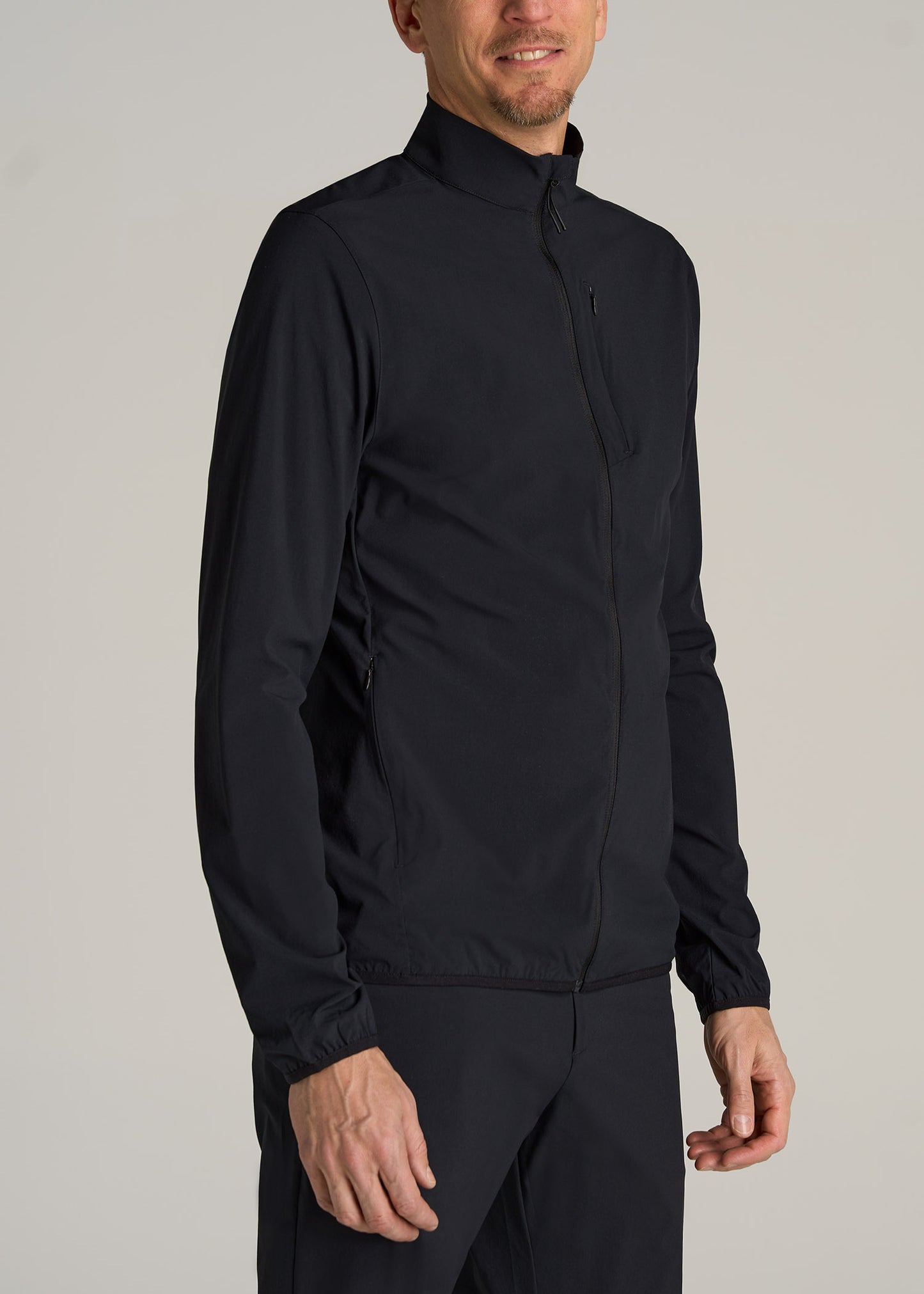     American-Tall-Men-Light-Weight-Track-Jacket-Black-side