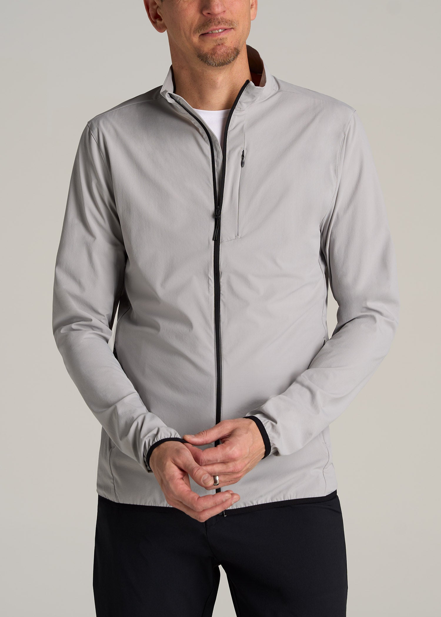     American-Tall-Men-Light-Weight-Track-Jacket-Light-Grey-front