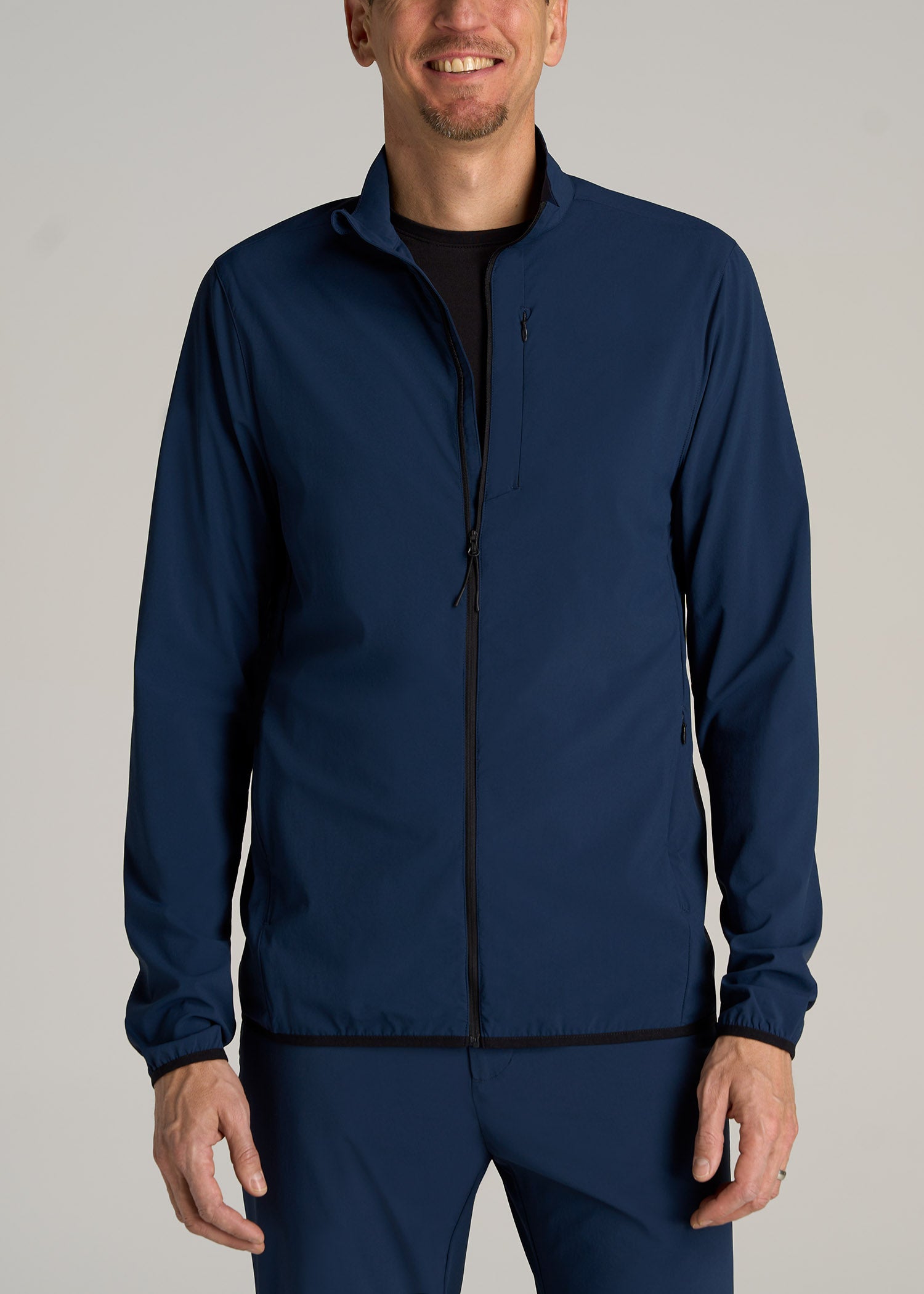     American-Tall-Men-Light-Weight-Track-Jacket-Marine-Navy-front