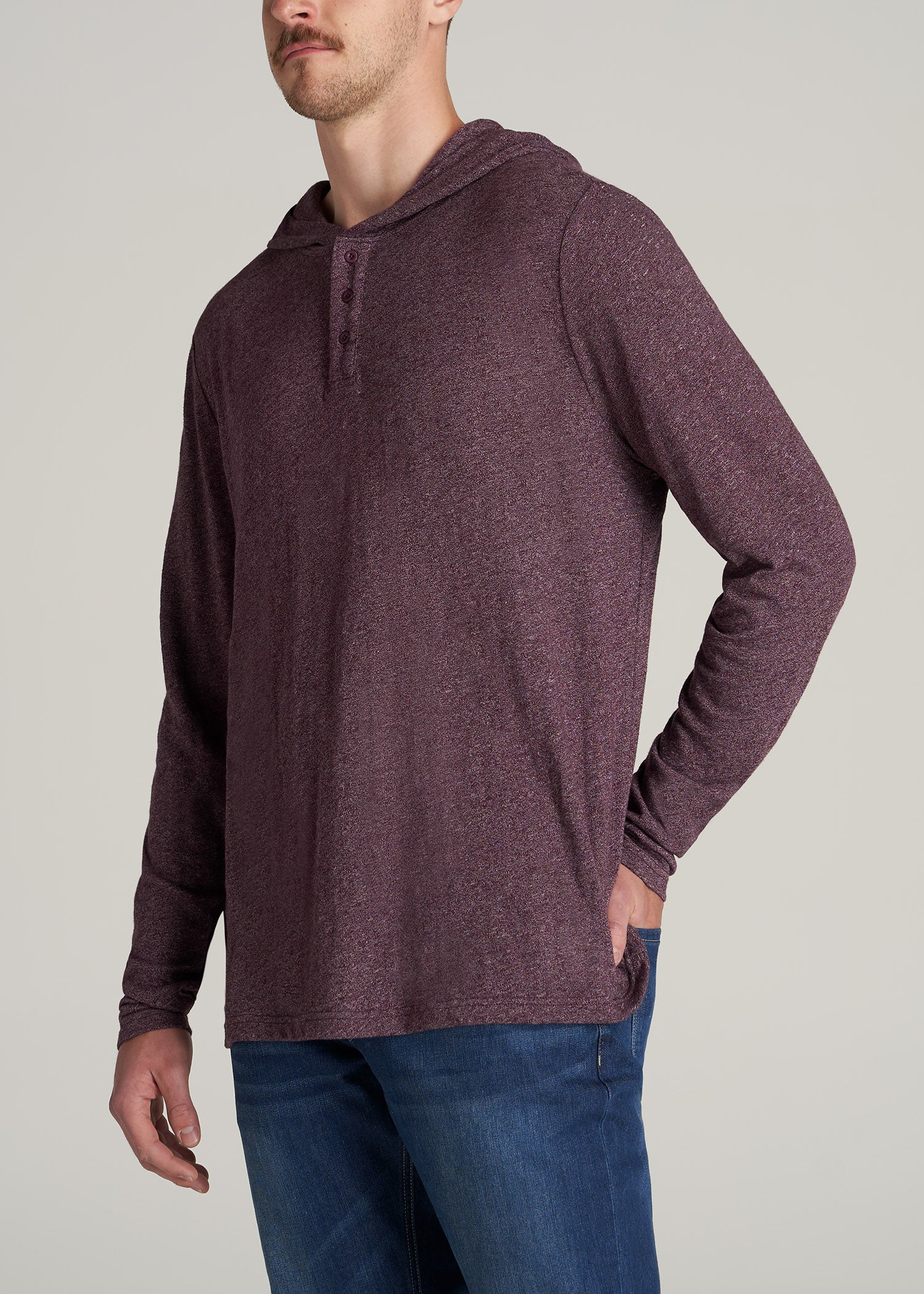    American-Tall-Men-Long-Sleeve-Henley-Hoodie-Burgundy-Mix-side