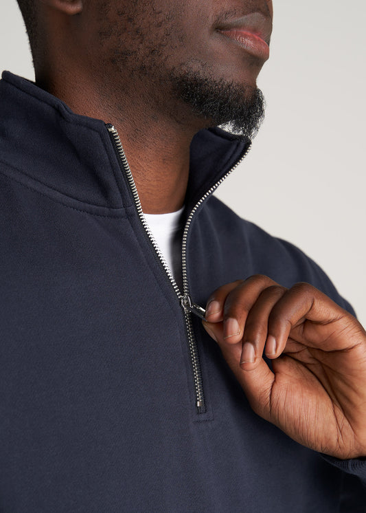     American-Tall-Men-Mens-8020-Fleece-1-4Zip-Sweatshirt-Navy-detail