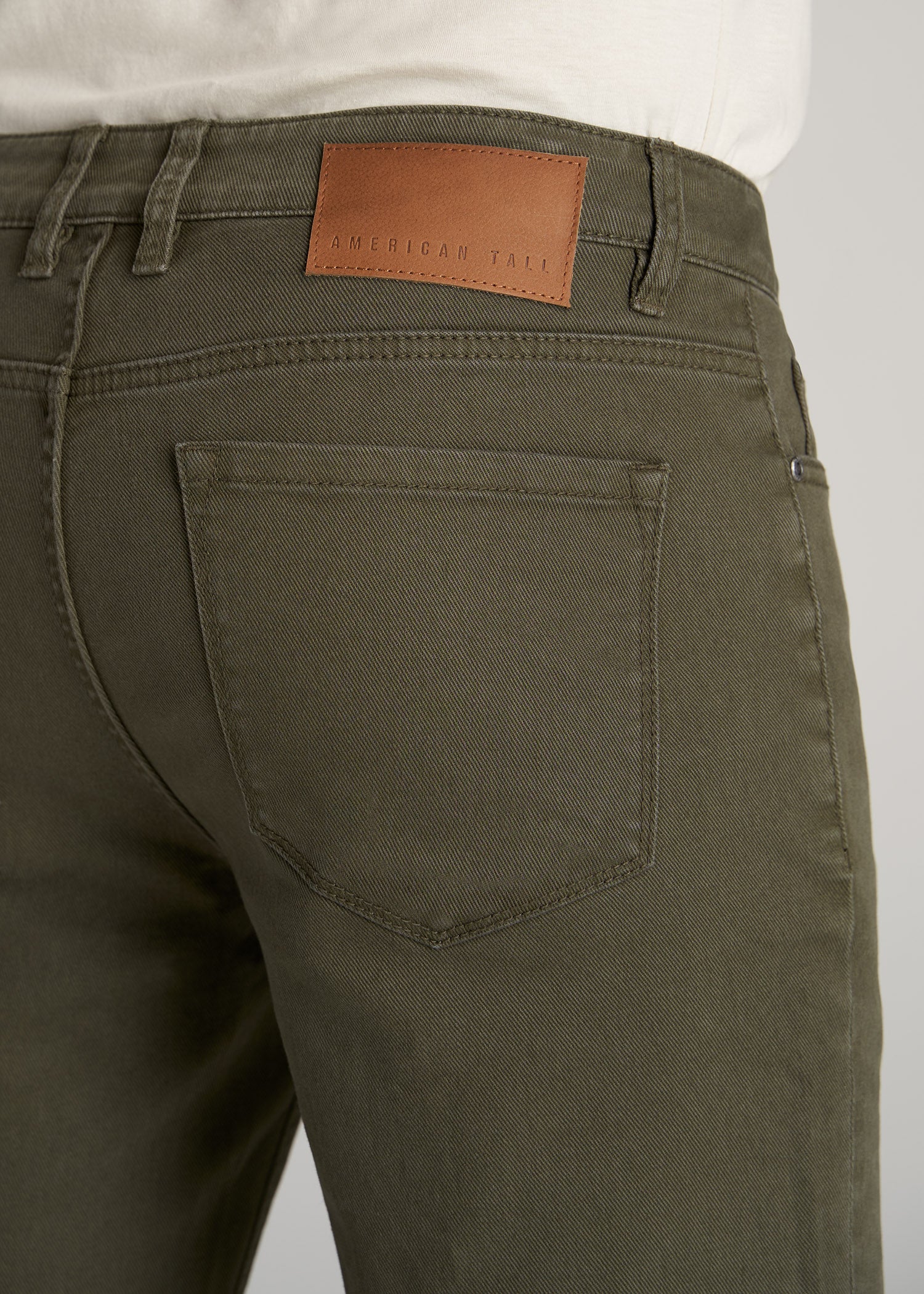    American-Tall-Men-Mens-Dylan-Slim-Fit-Jeans-Olive-Green-Wash-detail