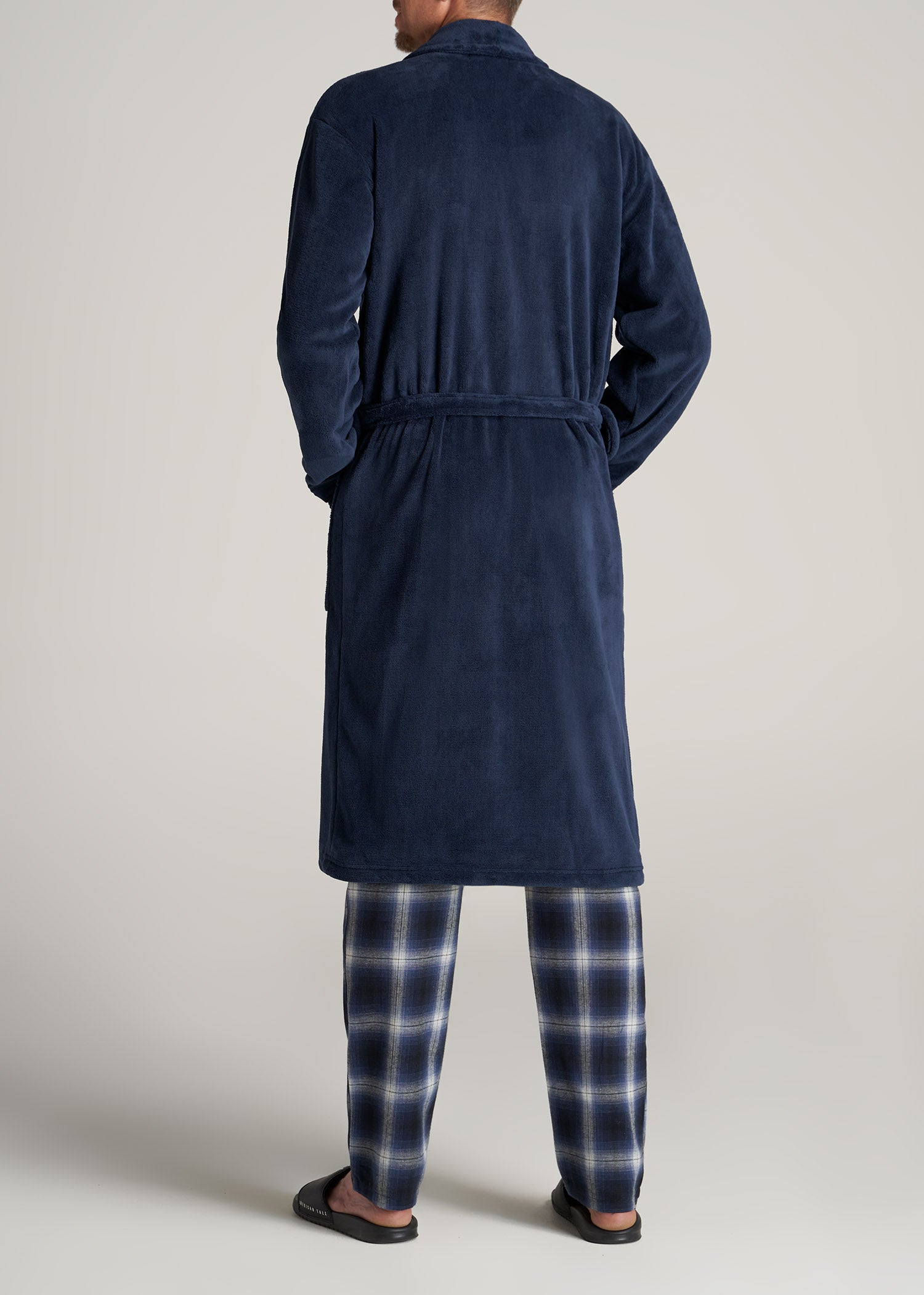    American-Tall-Men-Mens-Robe-Navy-back