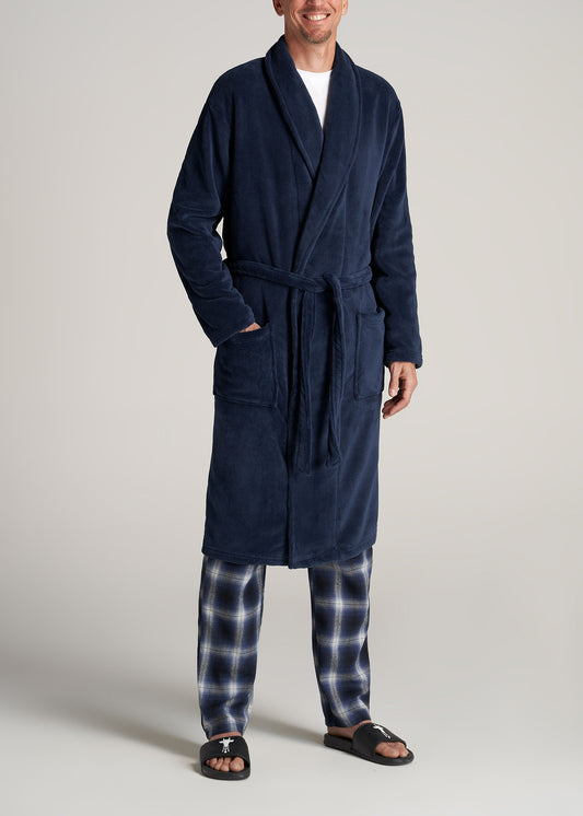       American-Tall-Men-Mens-Robe-Navy-front