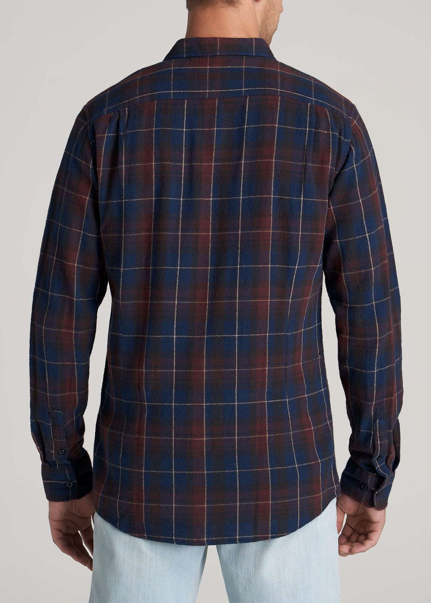    American-Tall-Men-Nelson-Button-Up-Port-Dark-Cobalt-Plaid-back