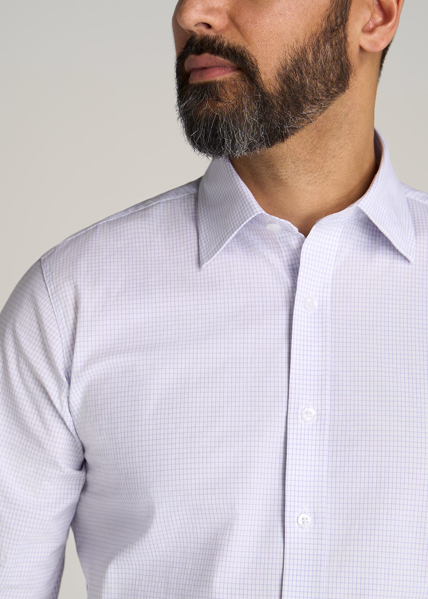 American-Tall-Men-Oskar-Dress-Shirt-Iris-Mini-Check-detail