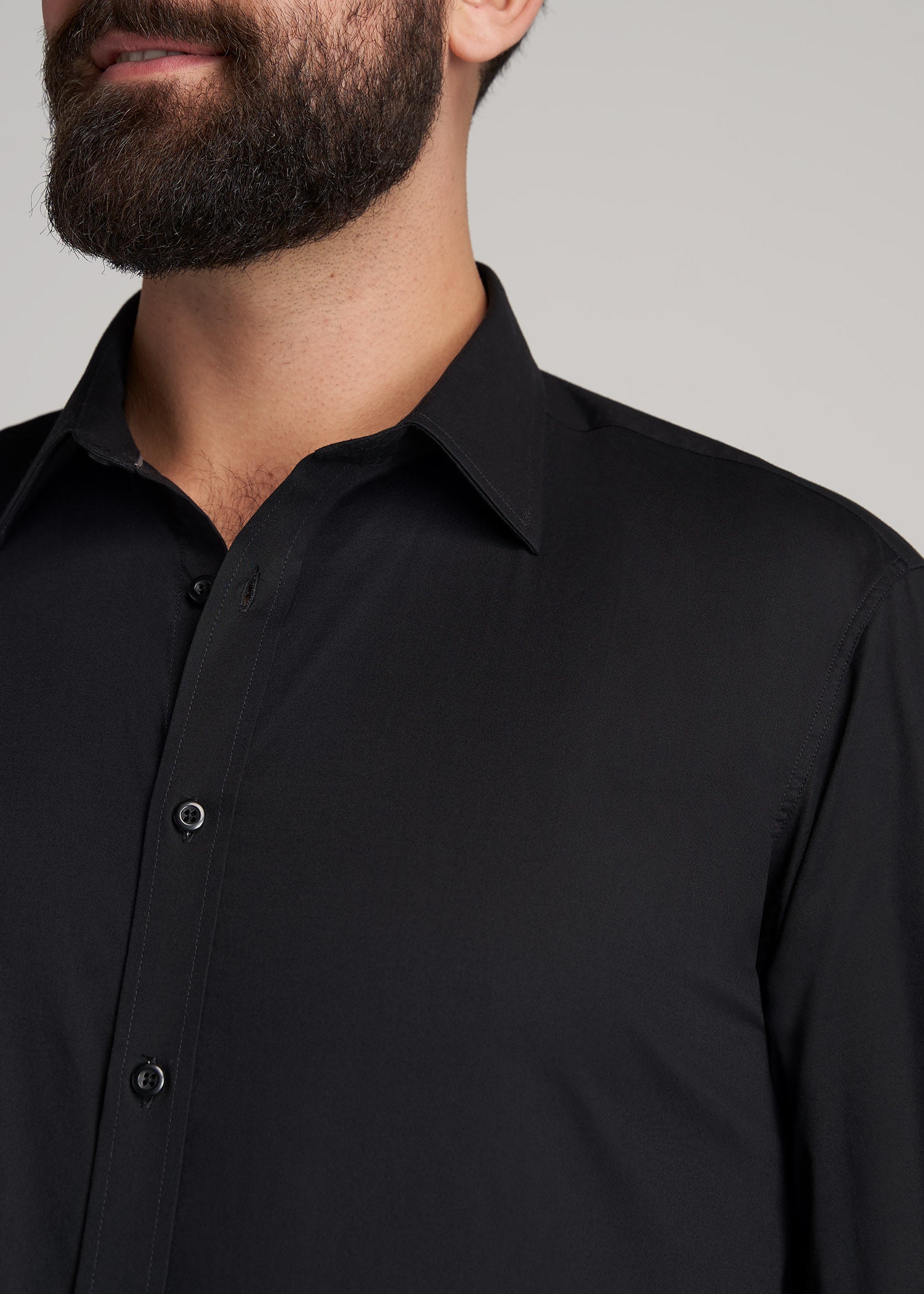    American-Tall-Men-Oskar-DressShirt-Black-detail