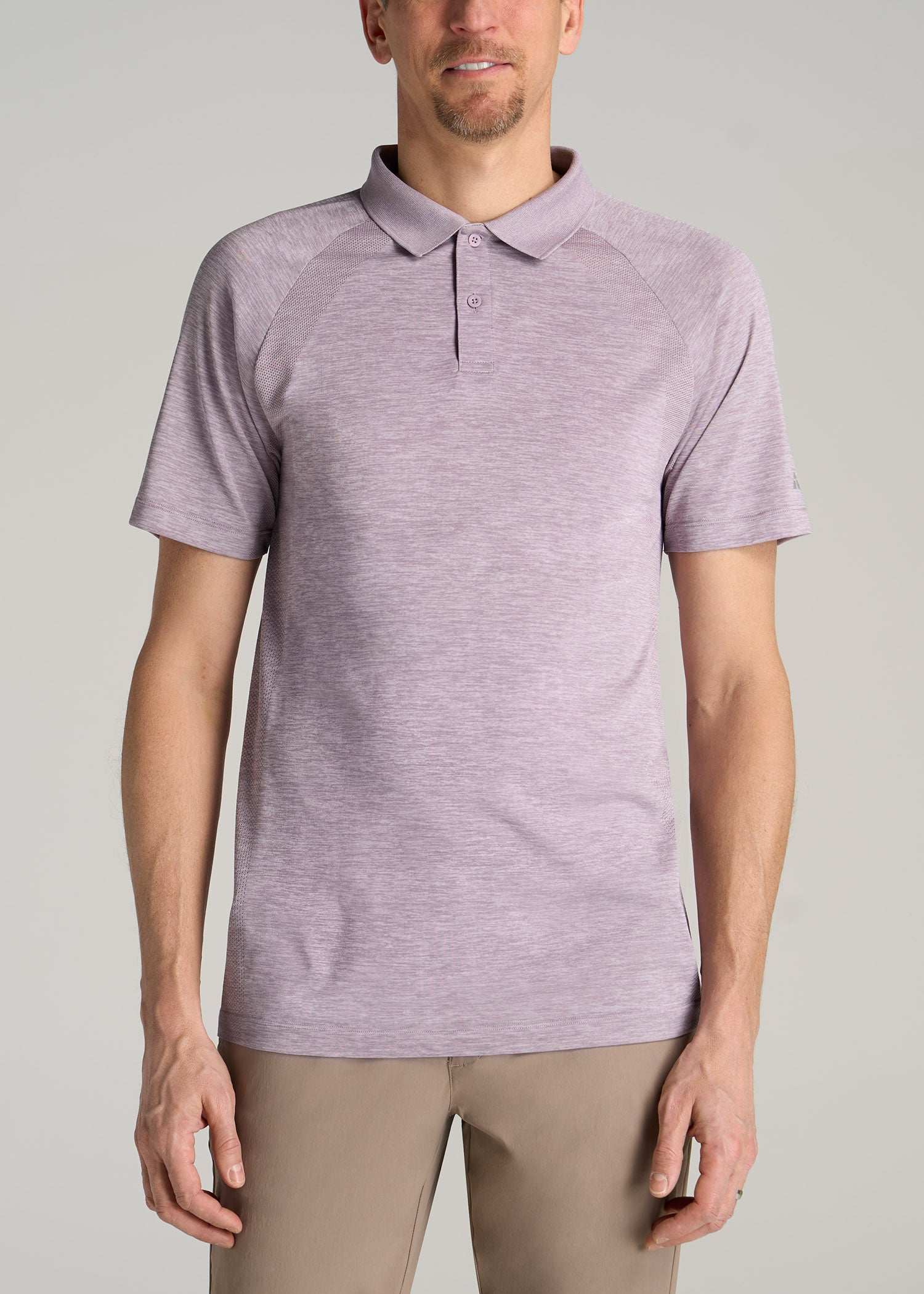     American-Tall-Men-Performance-Golf-Polo-Raglan-Lavender-Mix-front