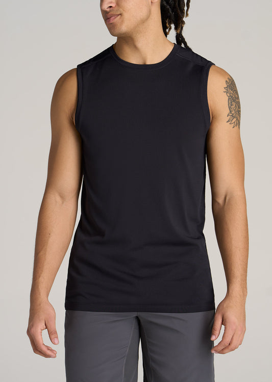 American-Tall-Men-Performance-Jersey-Tank-Black-front