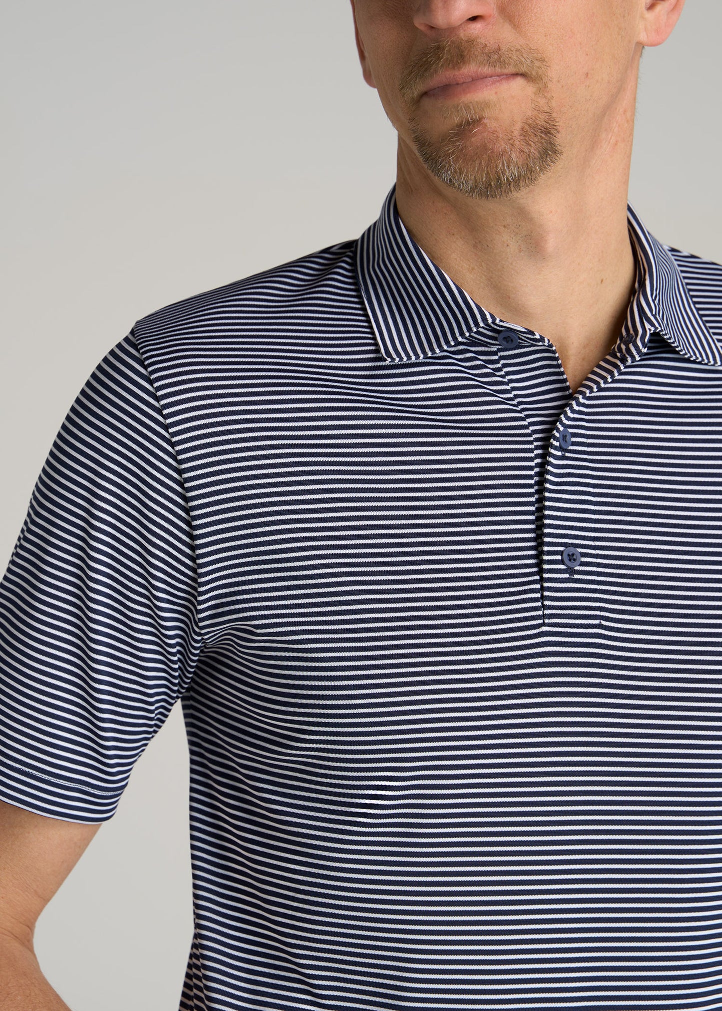     American-Tall-Men-Performance-Stretch-Stripe-Golf-Polo-Navy-detail