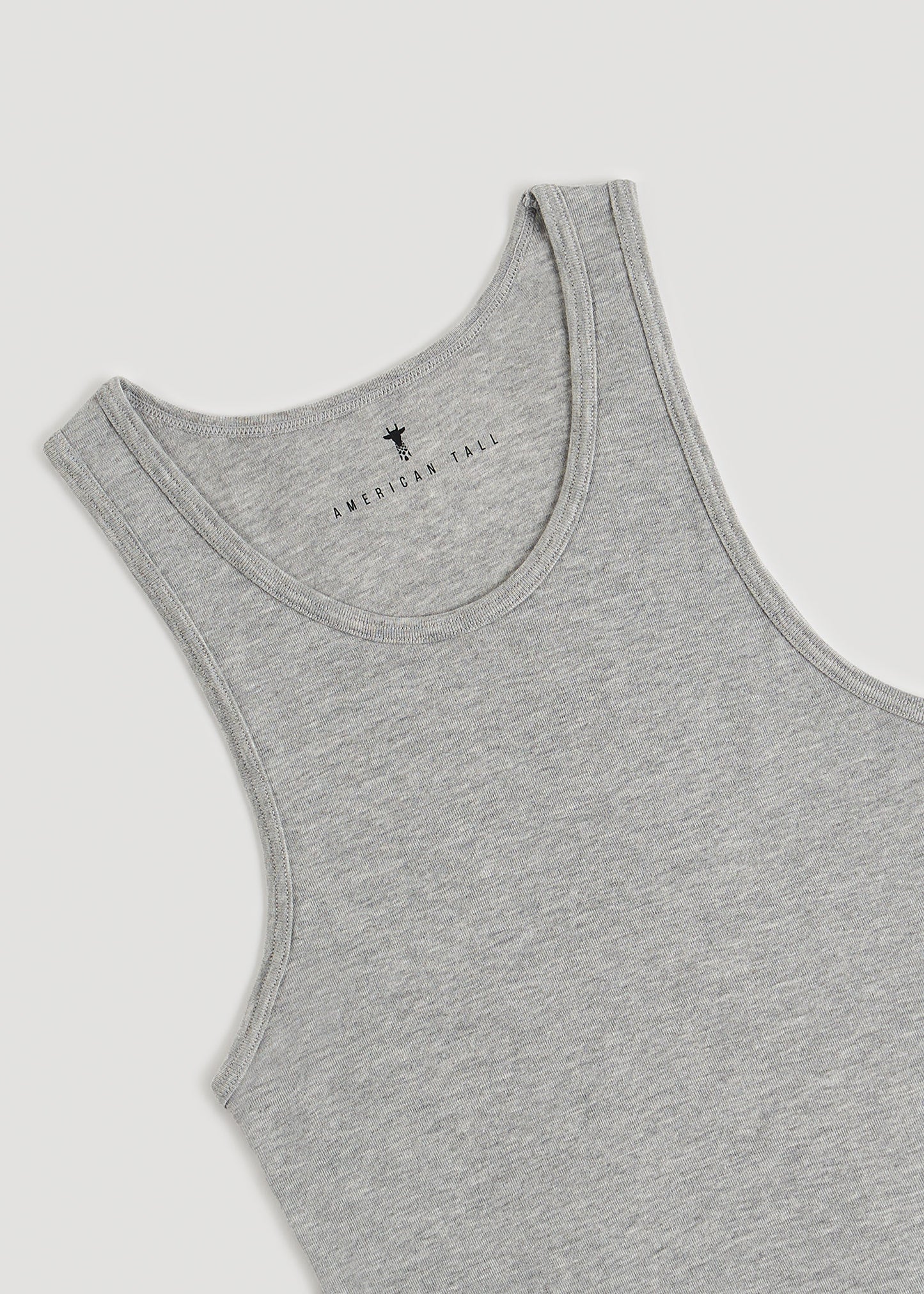       American-Tall-Men-Ribbed-Undershirt-Tank-Top-2-PK-Grey-Mix-Detail