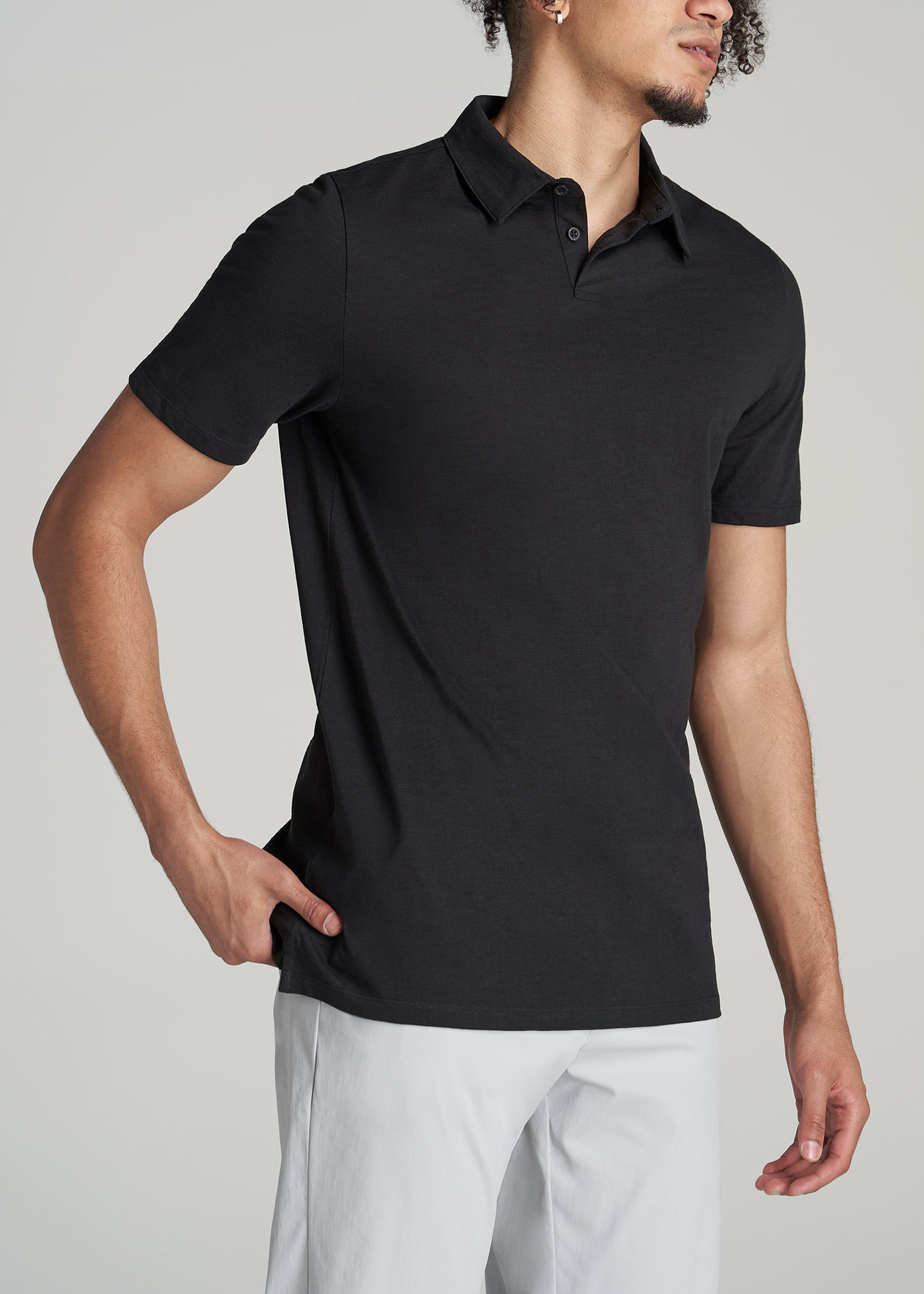    American-Tall-Men-Slub-Self-Collar-Polo-With-Placket-Black-side