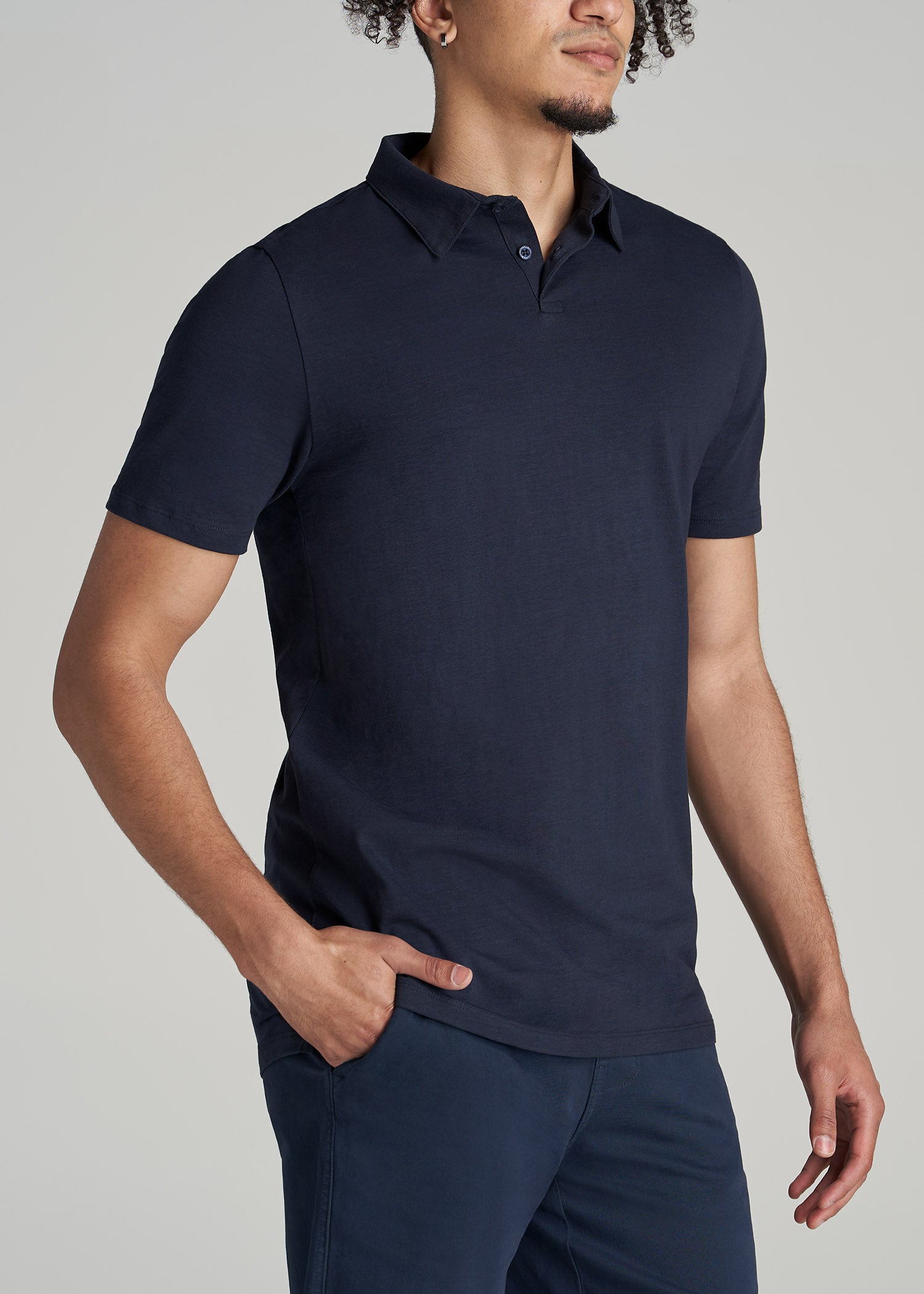    American-Tall-Men-Slub-Self-Collar-Polo-With-Placket-Navy-side