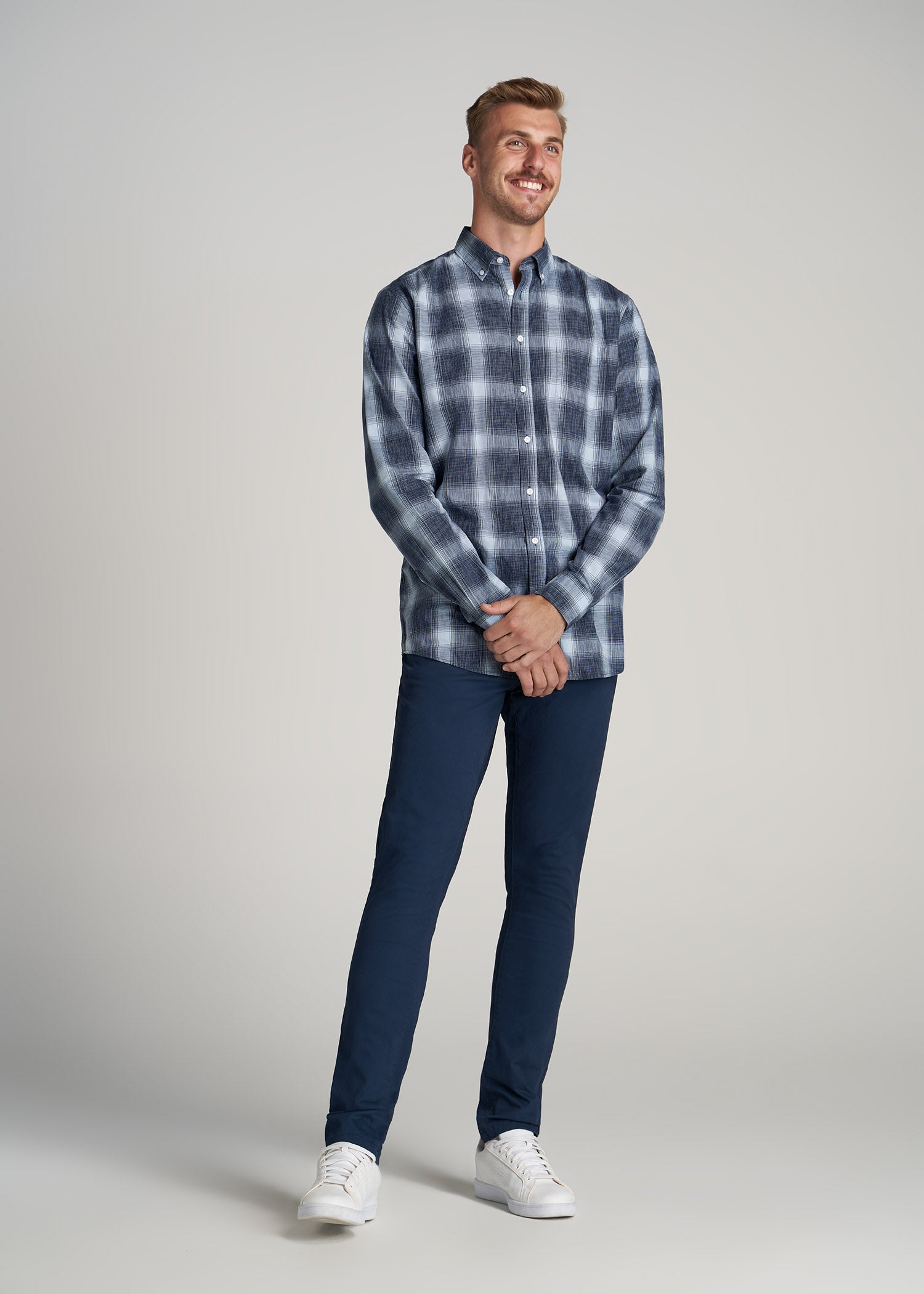       American-Tall-Men-Soft-Wash-Blue-Plaid-full