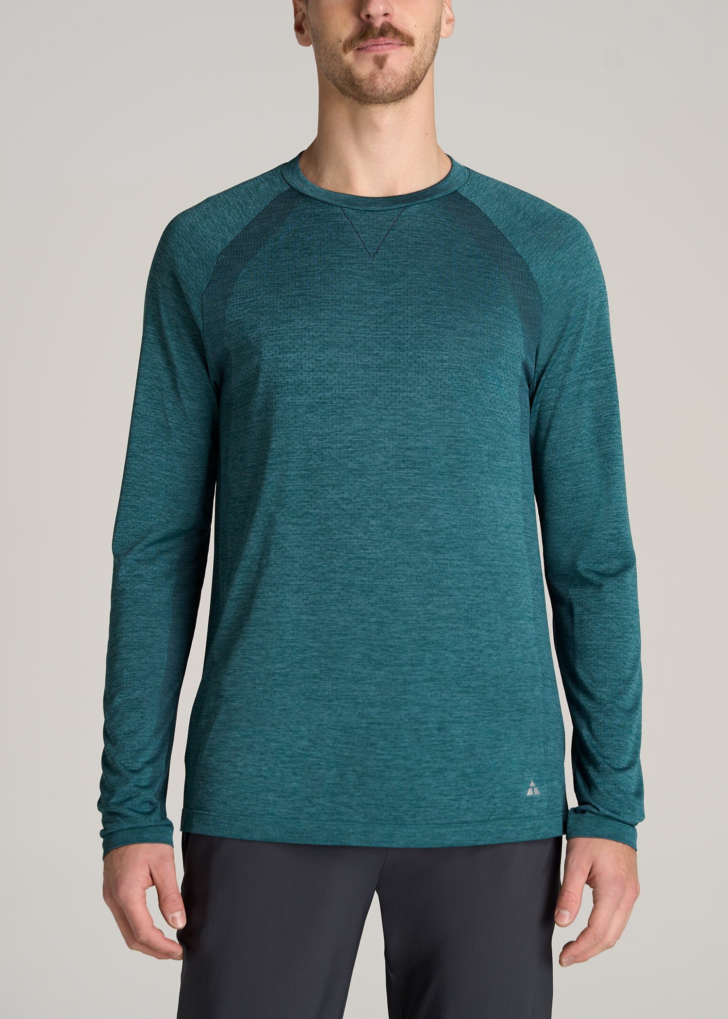     American-Tall-Men-Tech-Long-Sleeve-Raglan-Tee-Teal-Mix-front