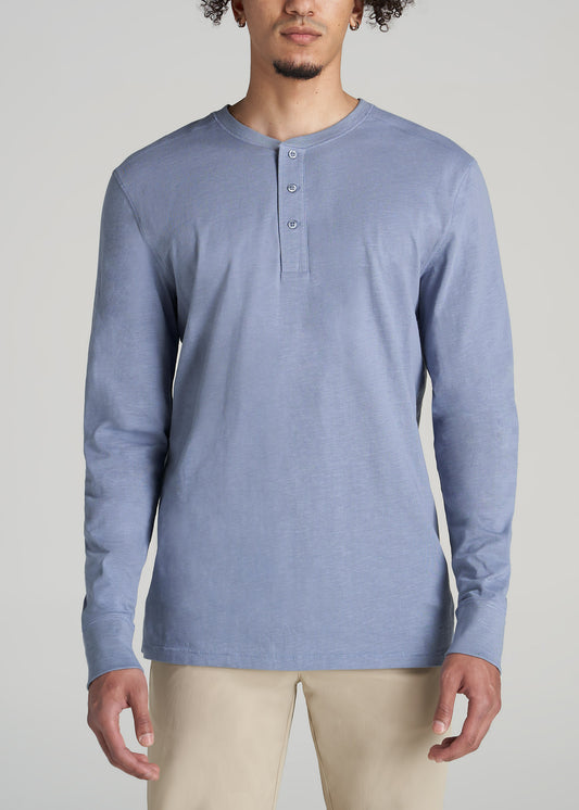    American-Tall-Men-Three-Button-Long-Sleeve-Slub-Henley-Chambray-front