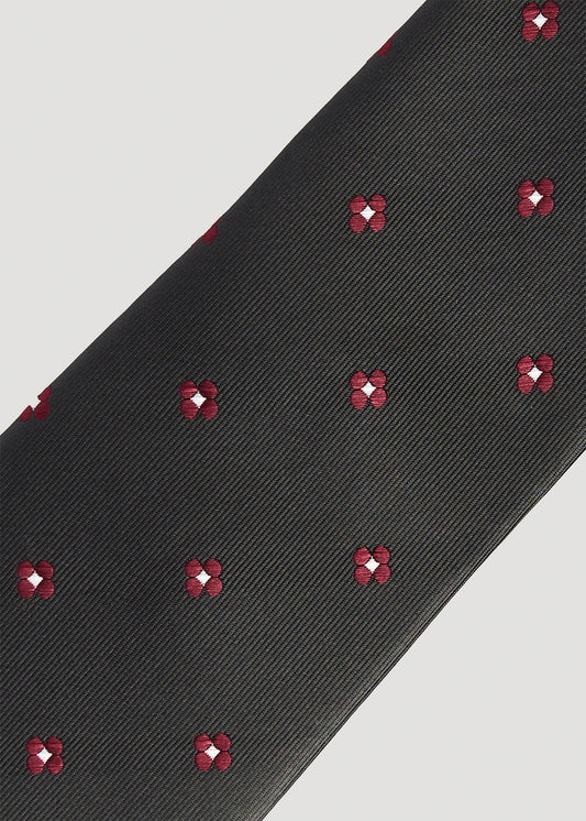    American-Tall-Men-Tie-Burgundy-Floral-Print-Detail