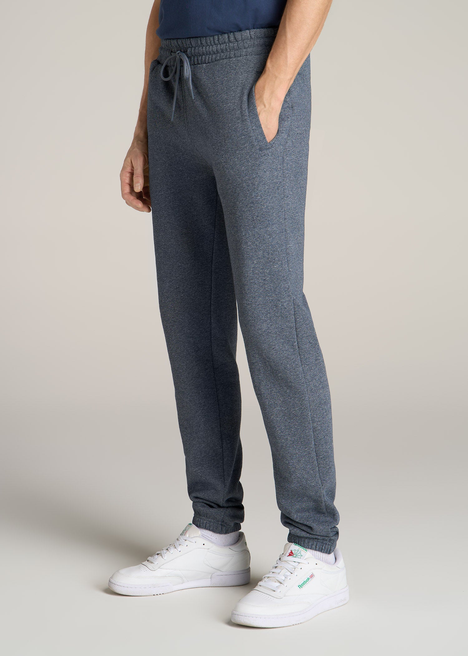 American-Tall-Men-Wearever-Fleece-Elastic-Bottom-Sweatpants-Tall-Navy-Mix-side