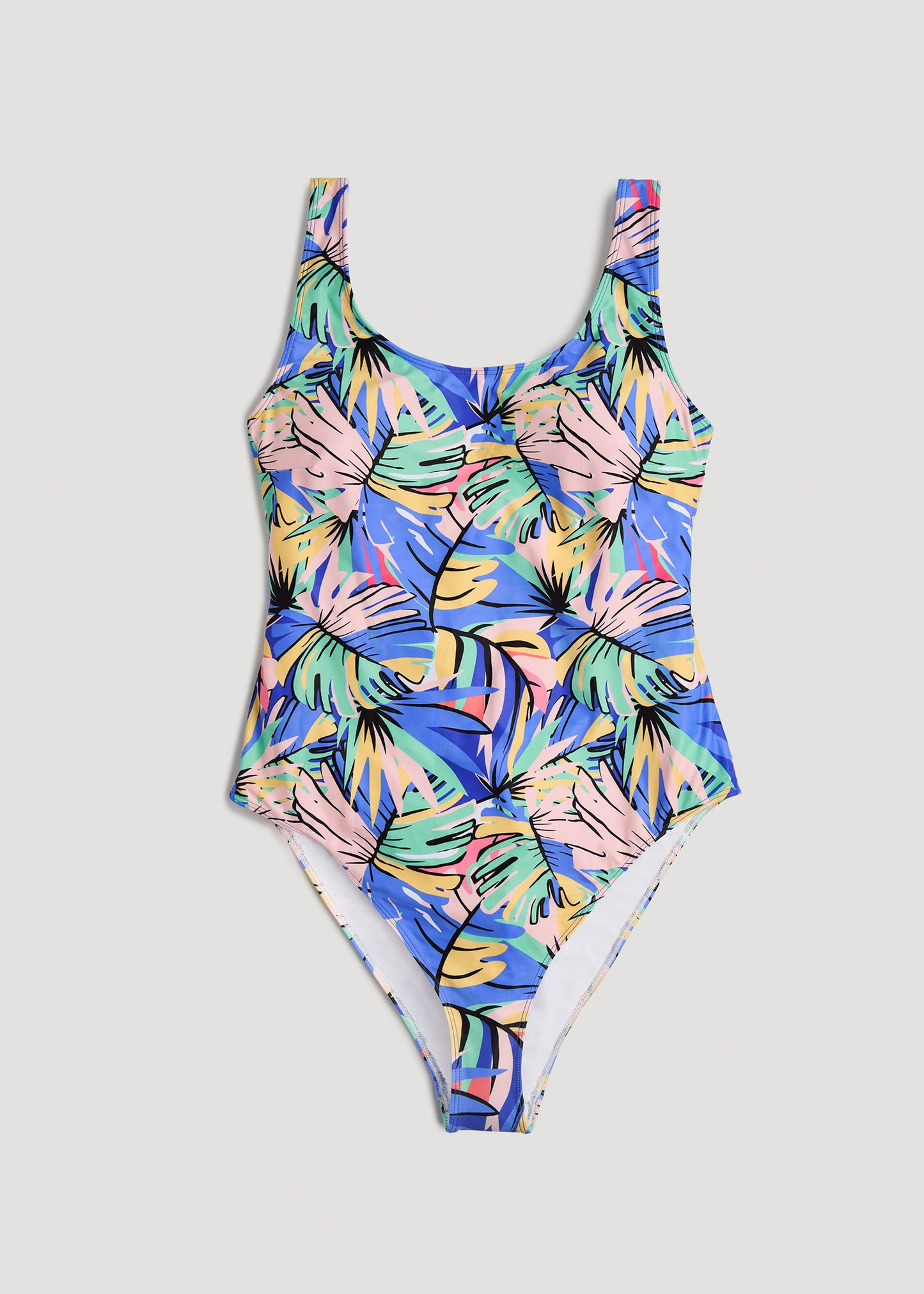    American-Tall-One-Piece-Swimsuit-Abstract-Tropical-LayDown