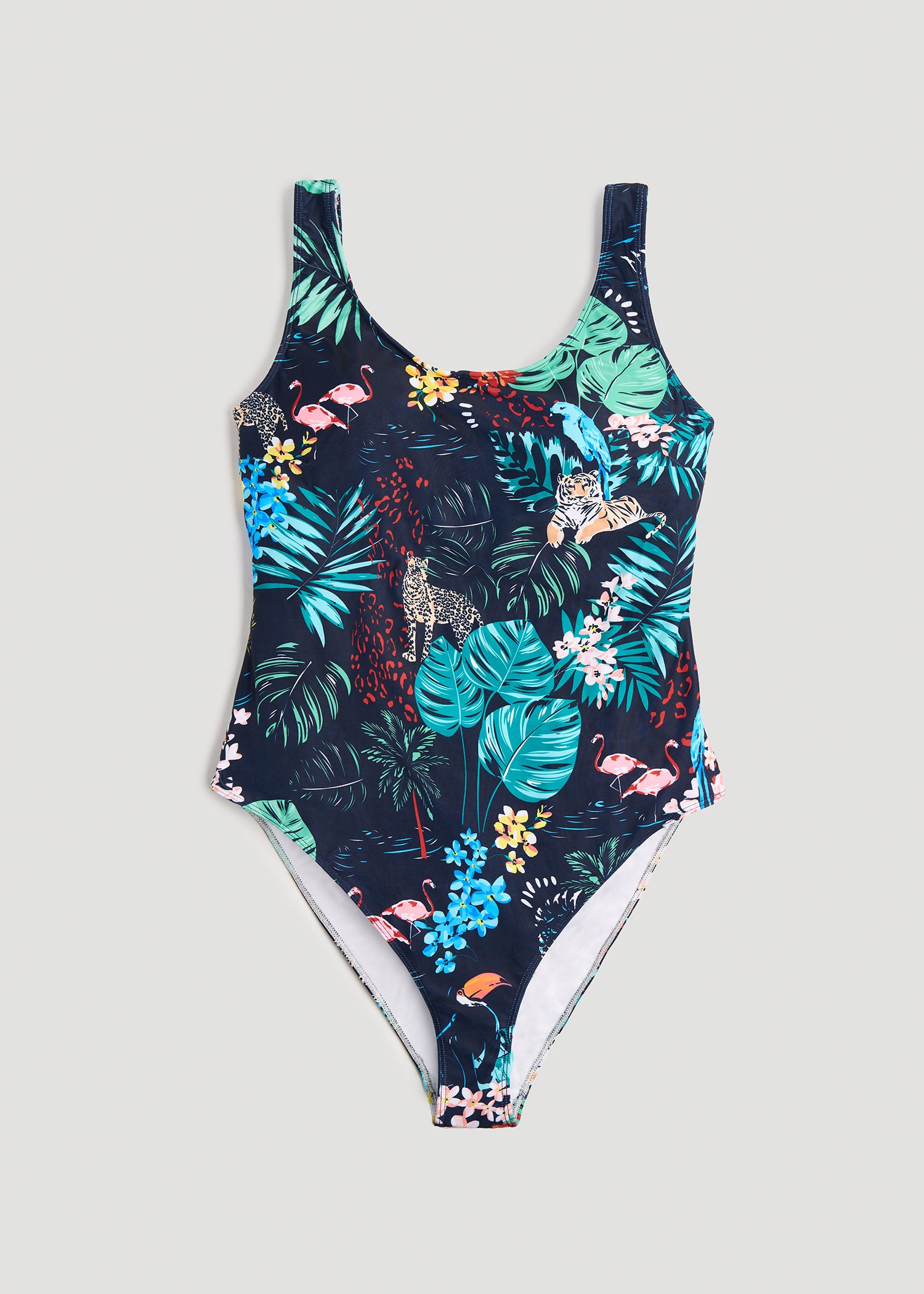    American-Tall-One-Piece-Swimsuit-Jungle-Print-LayDown