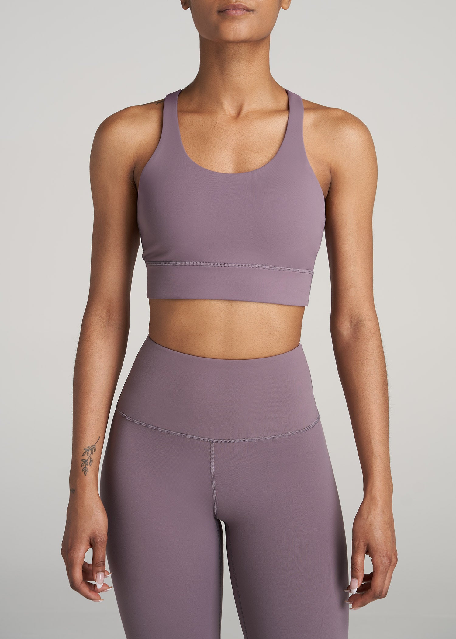    American-Tall-Women-Balance-Crisscross-SportBra-SmokedMauve-front