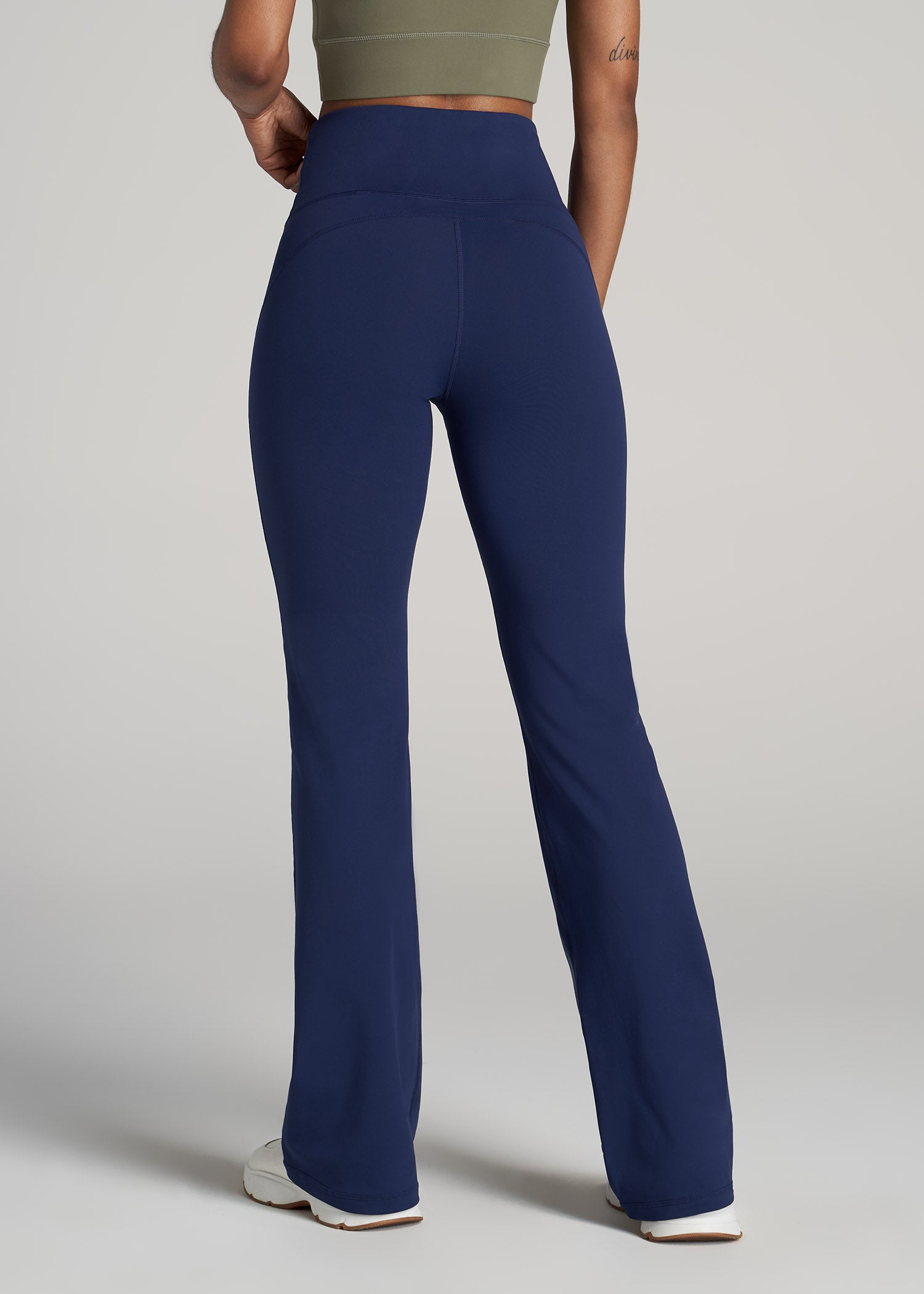    American-Tall-Women-Balance-Open-Bottom-Yoga-Pants-Midnight-Blue-back