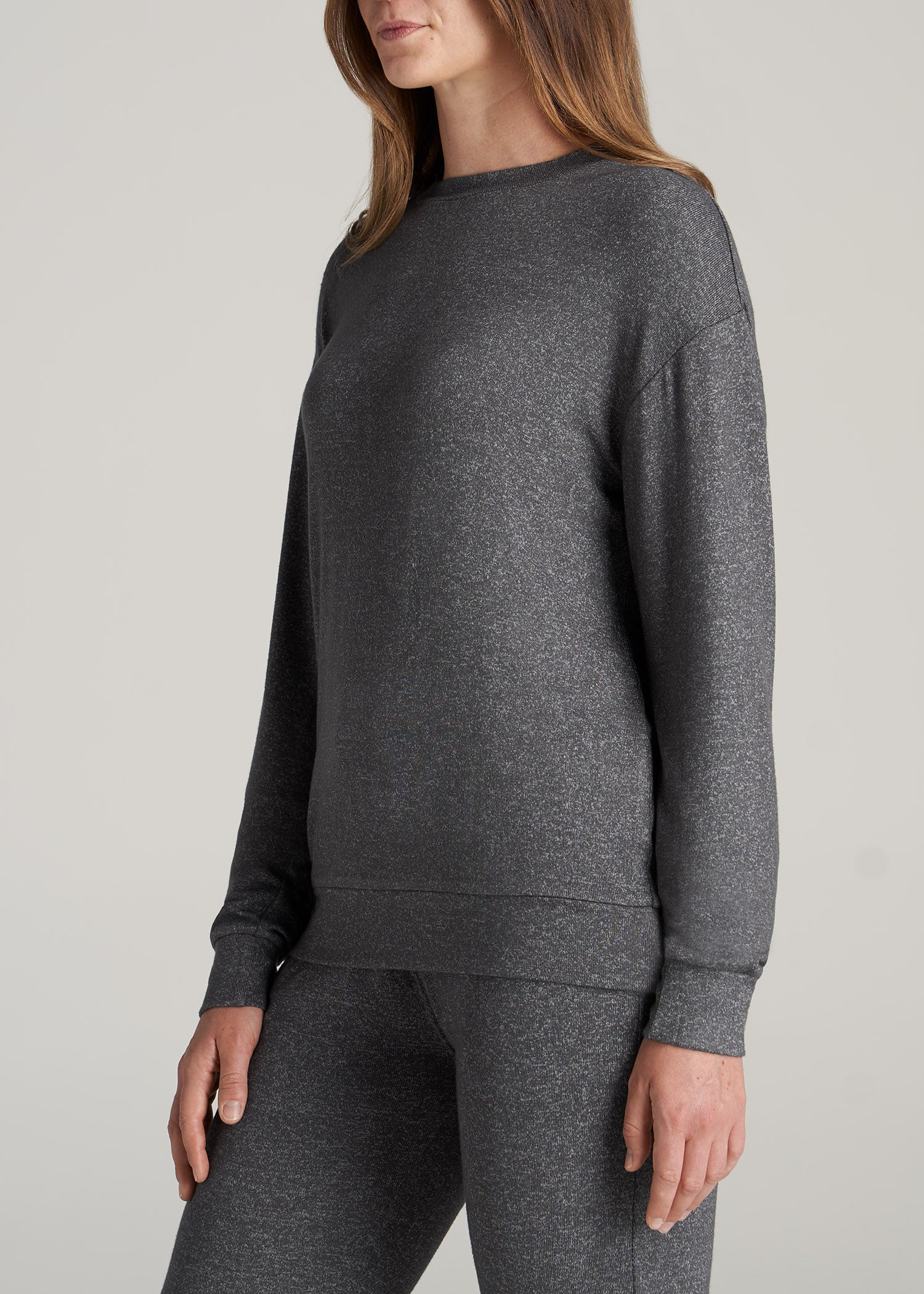       American-Tall-Women-COZY-Lounge-Crewneck-Ribbing-CharcoalMix-side