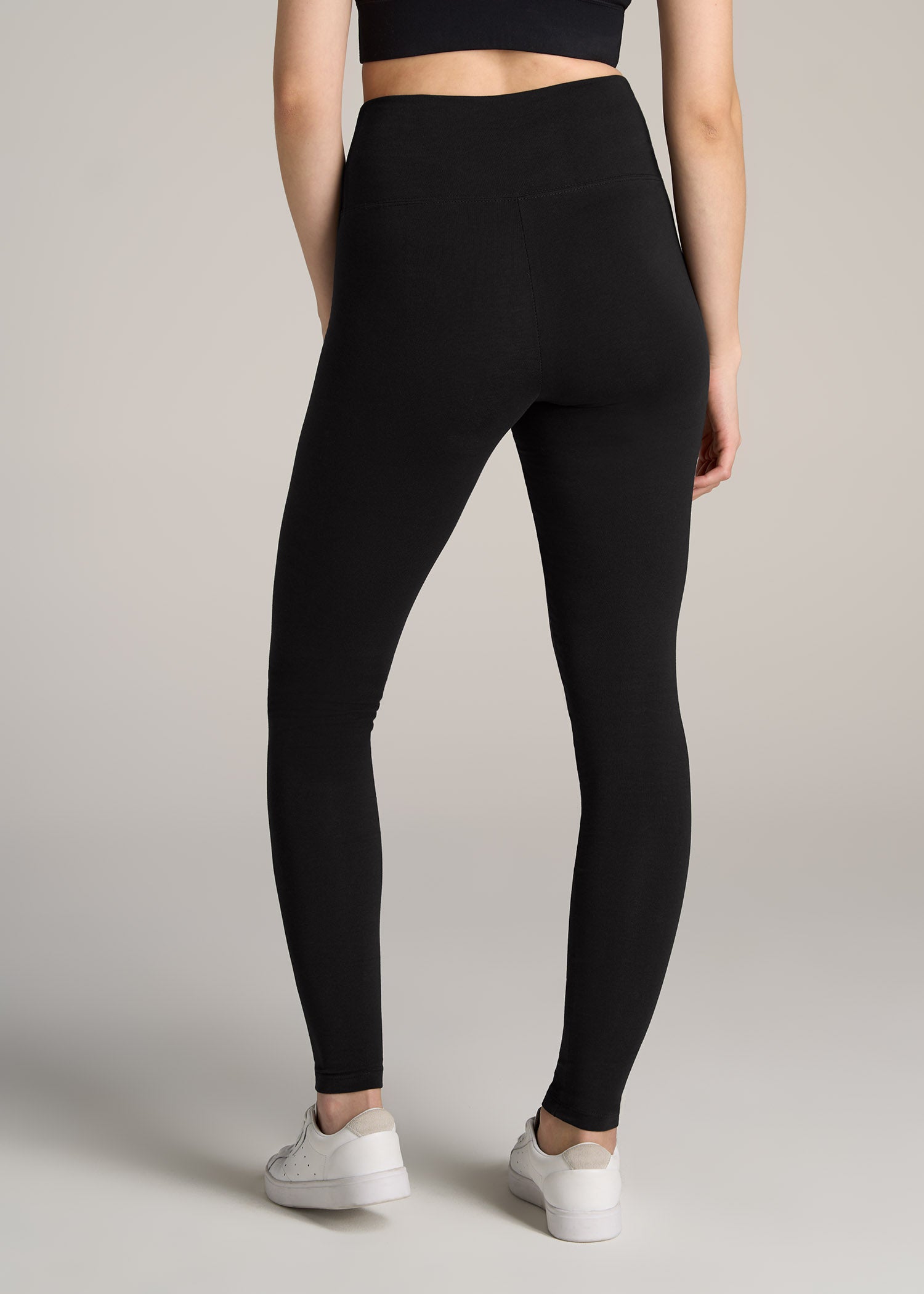       American-Tall-Women-Cotton-Leggings-Black-back