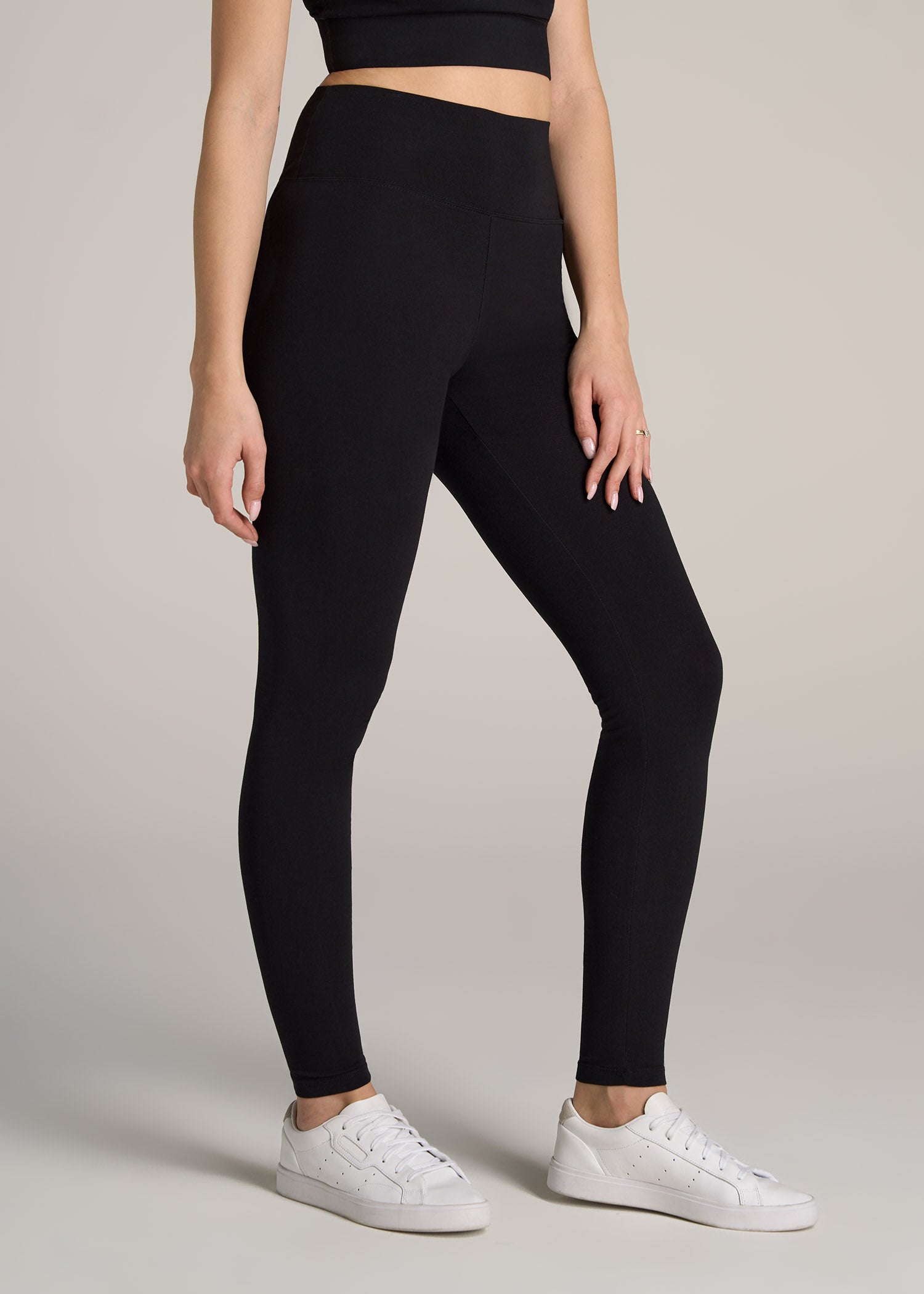       American-Tall-Women-Cotton-Leggings-Black-side