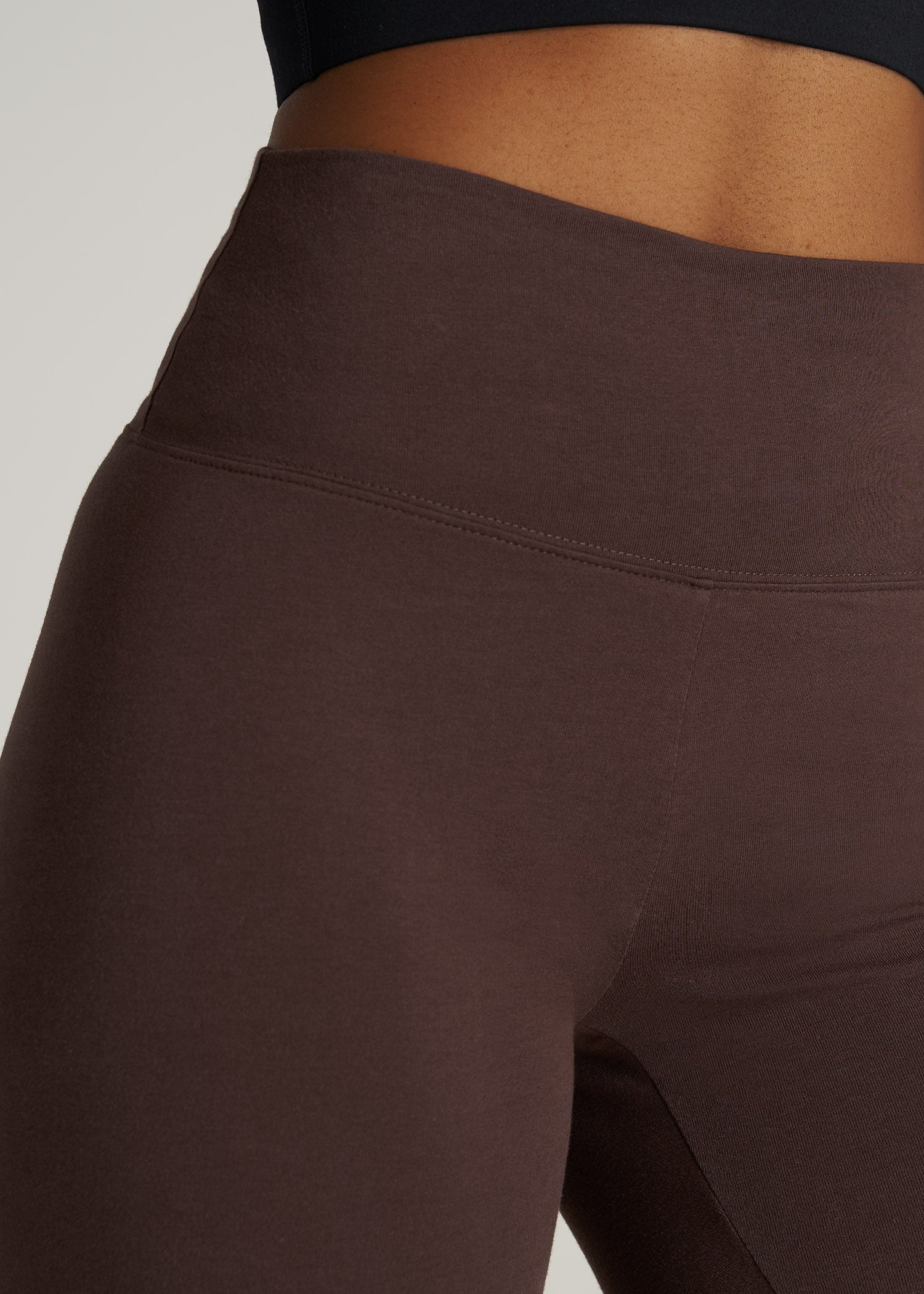 American-Tall-Women-Cotton-Leggings-Chocolate-detail