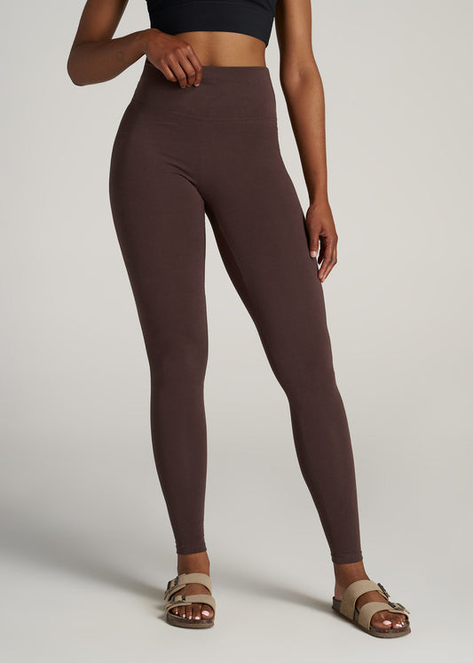       American-Tall-Women-Cotton-Leggings-Chocolate-front