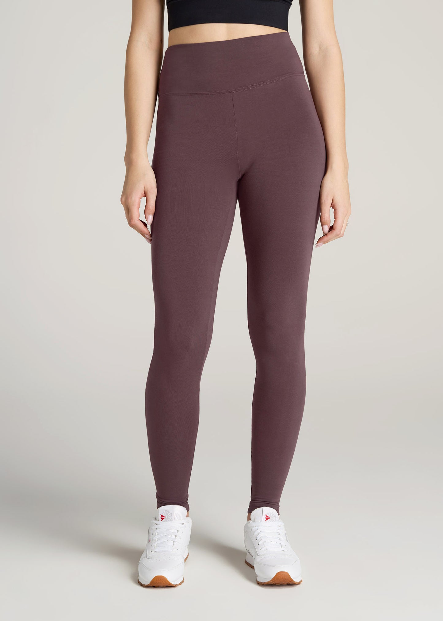       American-Tall-Women-Cotton-Leggings-Dusty-Merlot-front